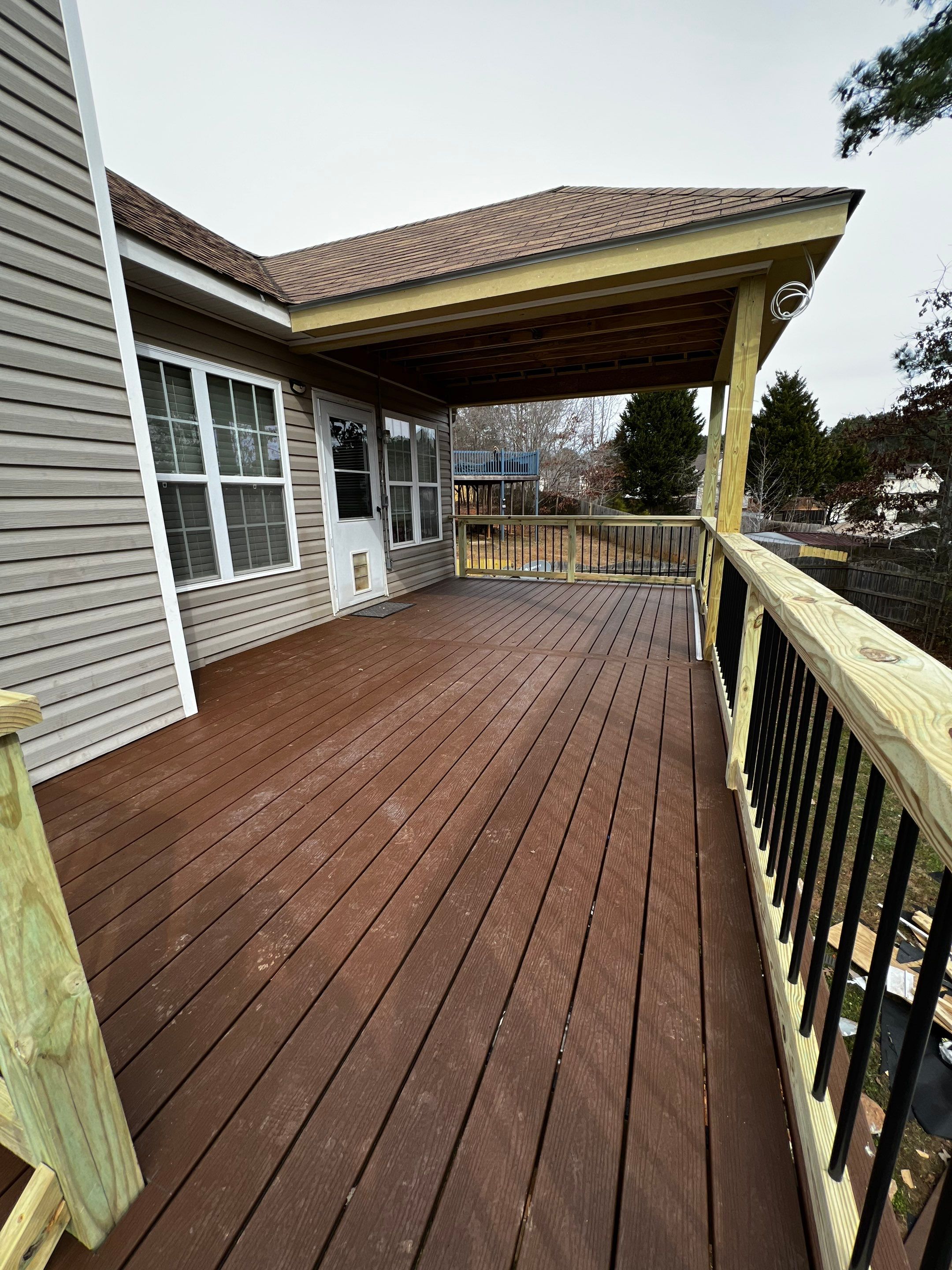 Custom Elevated Deck and Covered Porch Addition in Douglasville by Swift Home Renovations