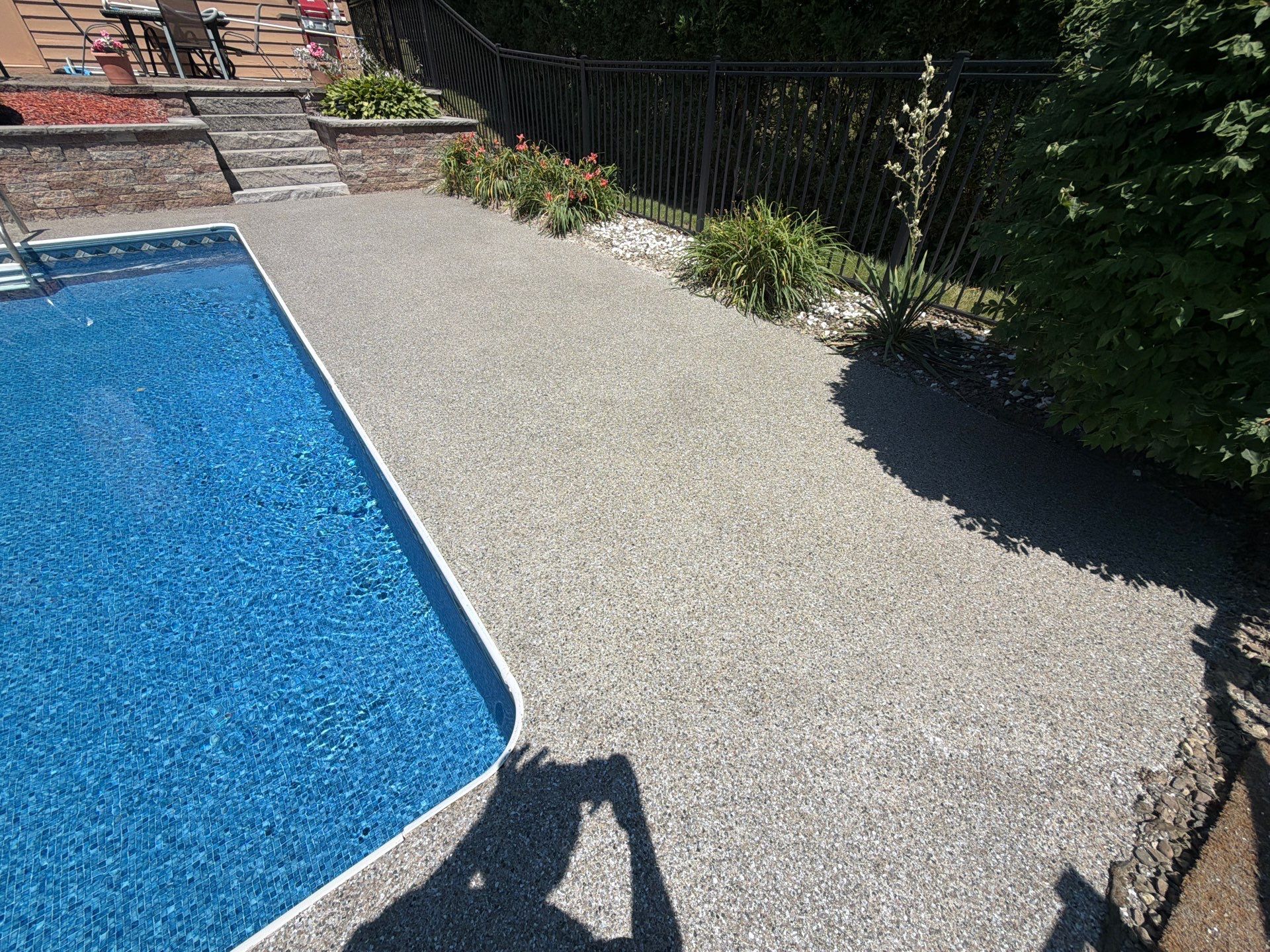 Vintage Shalestone Pool Deck by NG Masonry & Construction LLC