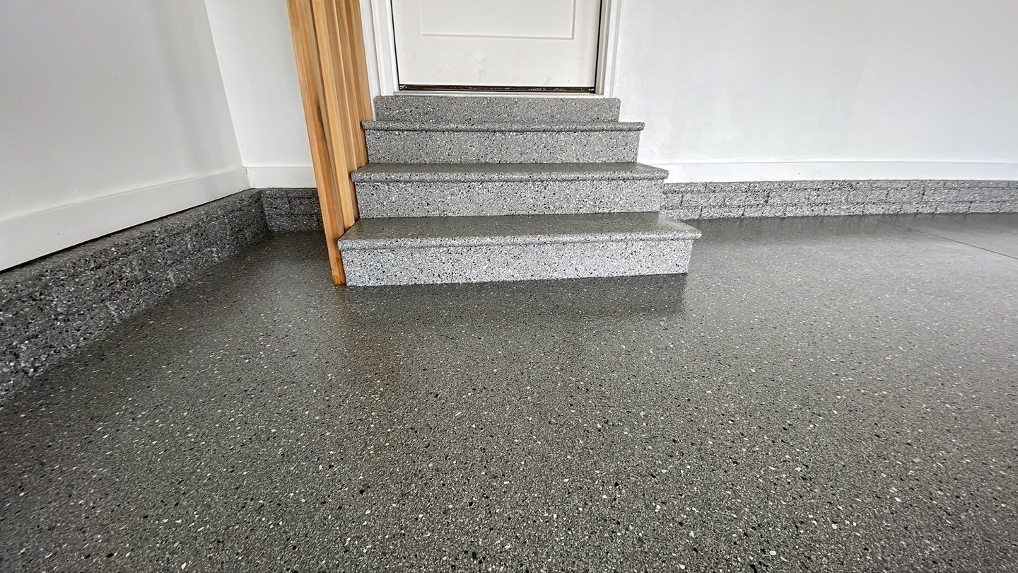 *NEW* Natural Stone Flake Coating in Norwalk by Revival Concrete Coatings