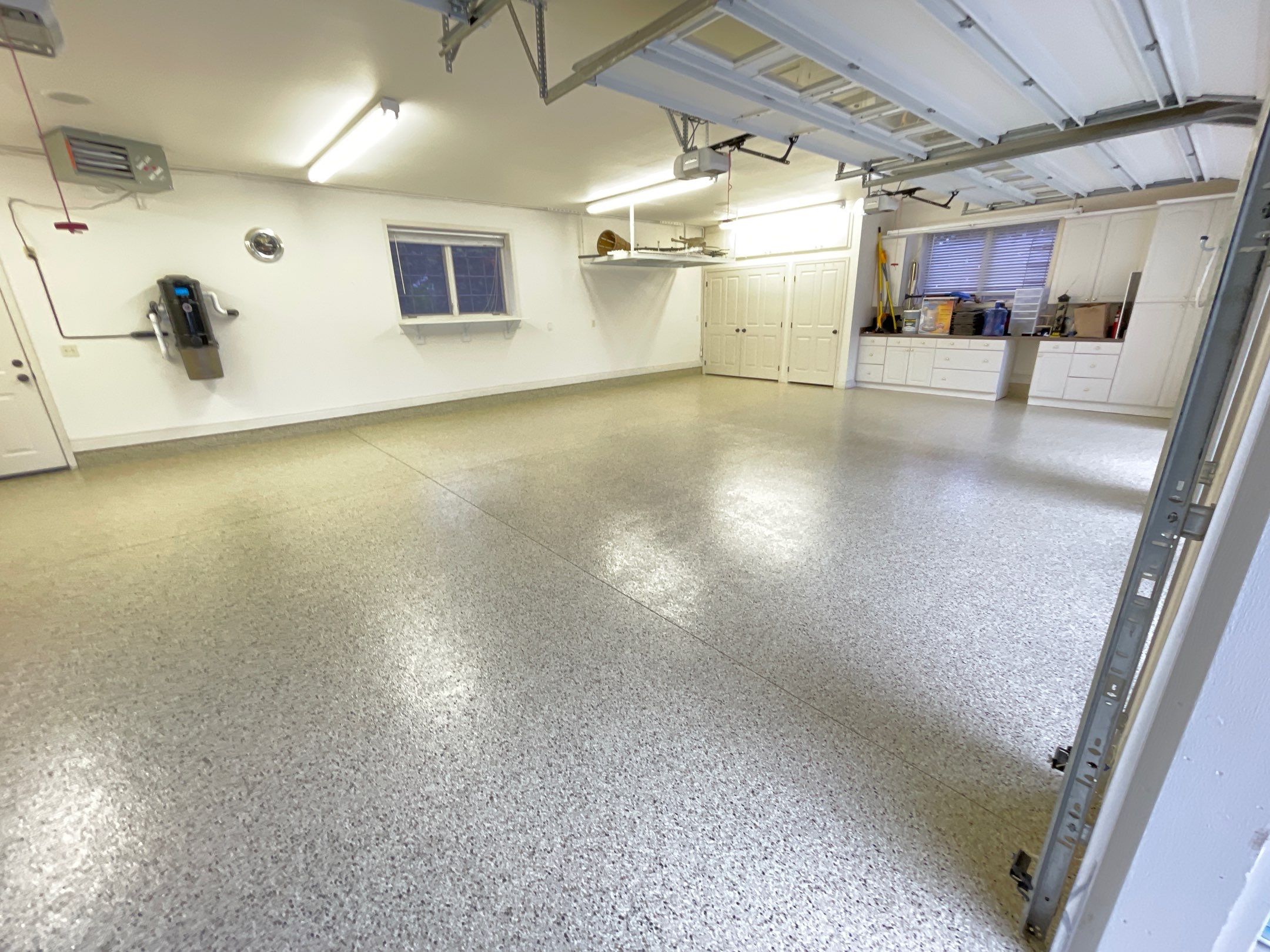 Garage Transformation using Driftwood Colorway by Croc Coatings, LLC