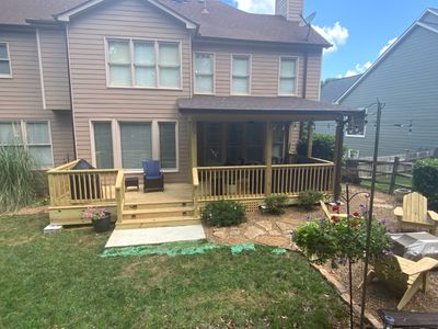 Custom Wooden Deck and Covered Porch Addition in Kennesaw