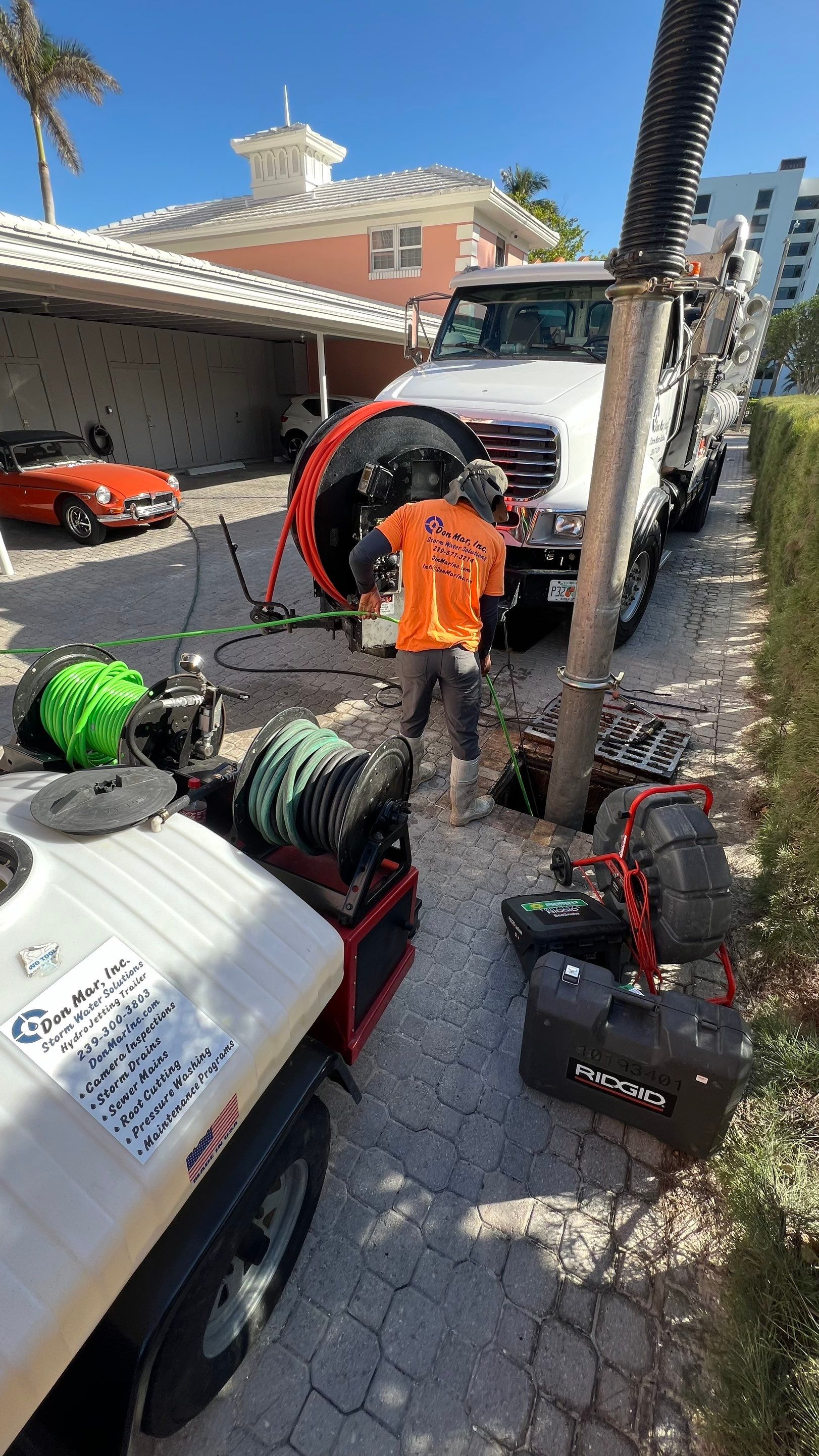 Catch Basin Cleaning After Hurricane Milton Naples Condo by APS Power & Water