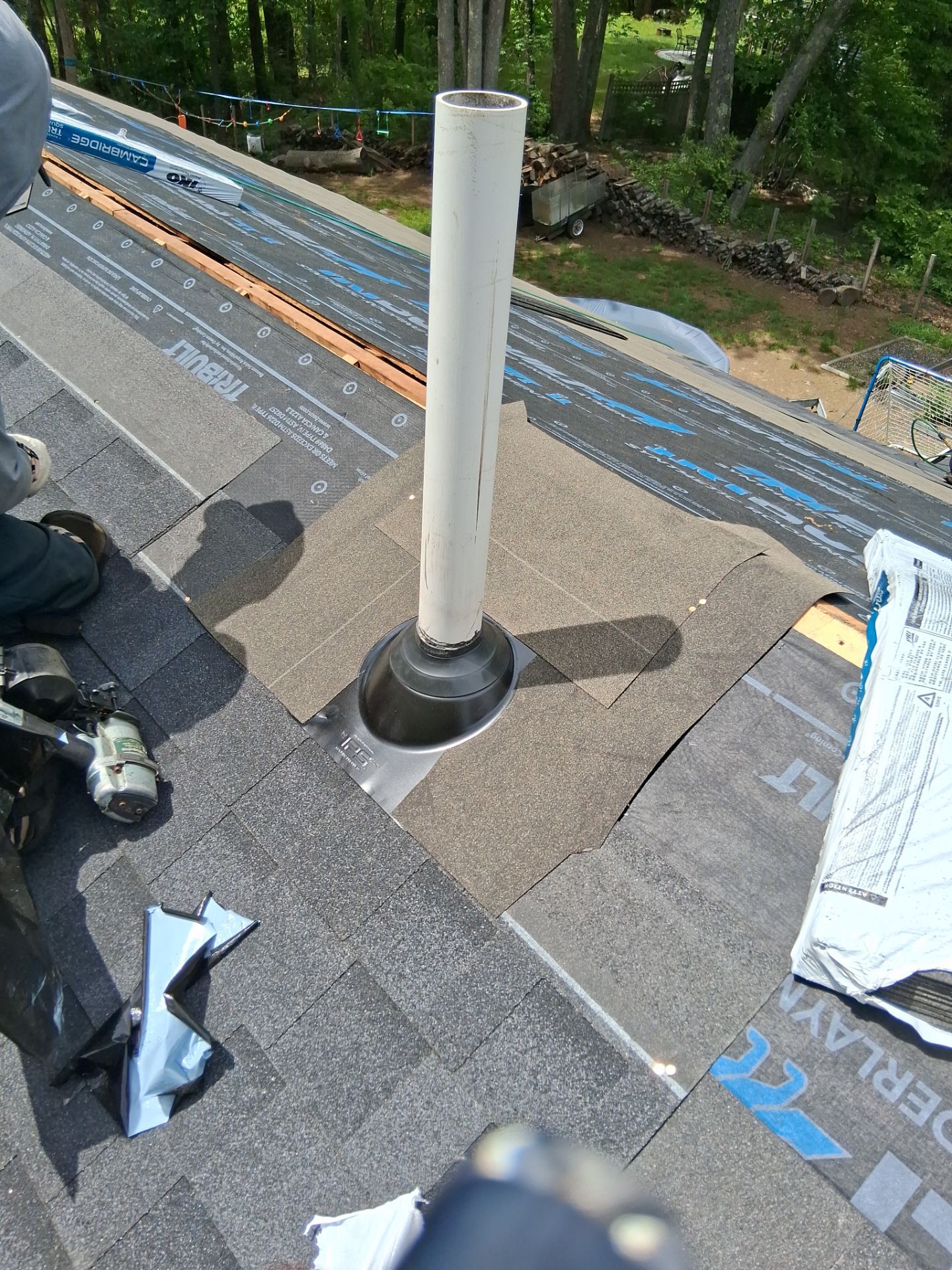 Asphalt Shingle Roof Replacement and Chimney Reflashing in York, Maine by Tall pine roofing