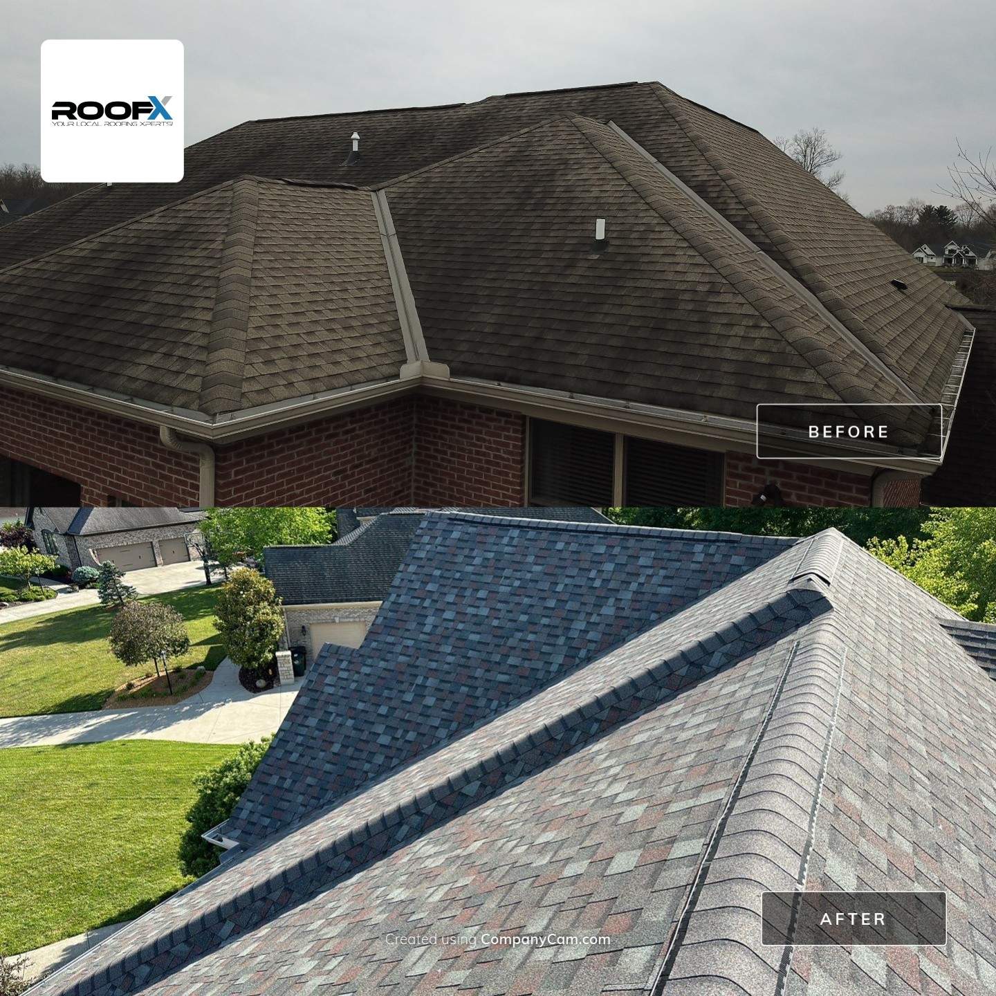 Residential Roofing Installation using Duration Series Shingles - Colonial Slate by RoofX 