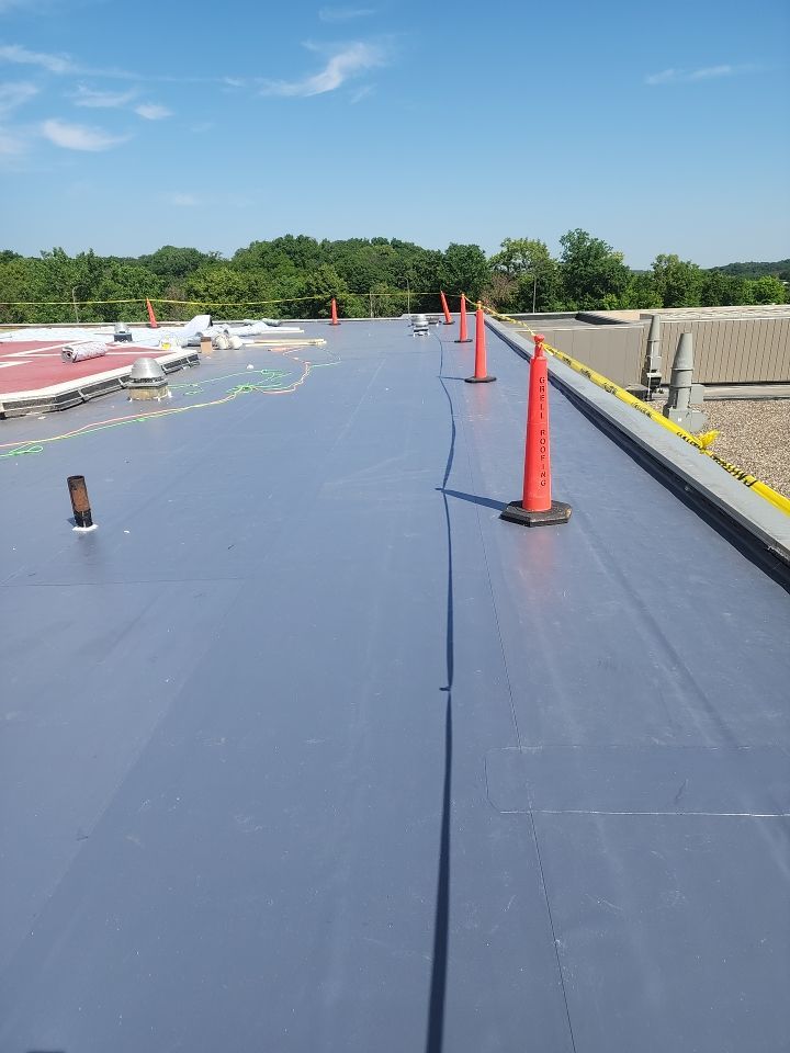 Commercial Roofing Installation using Charcoal DURO LAST by Grell Roofing, LLC