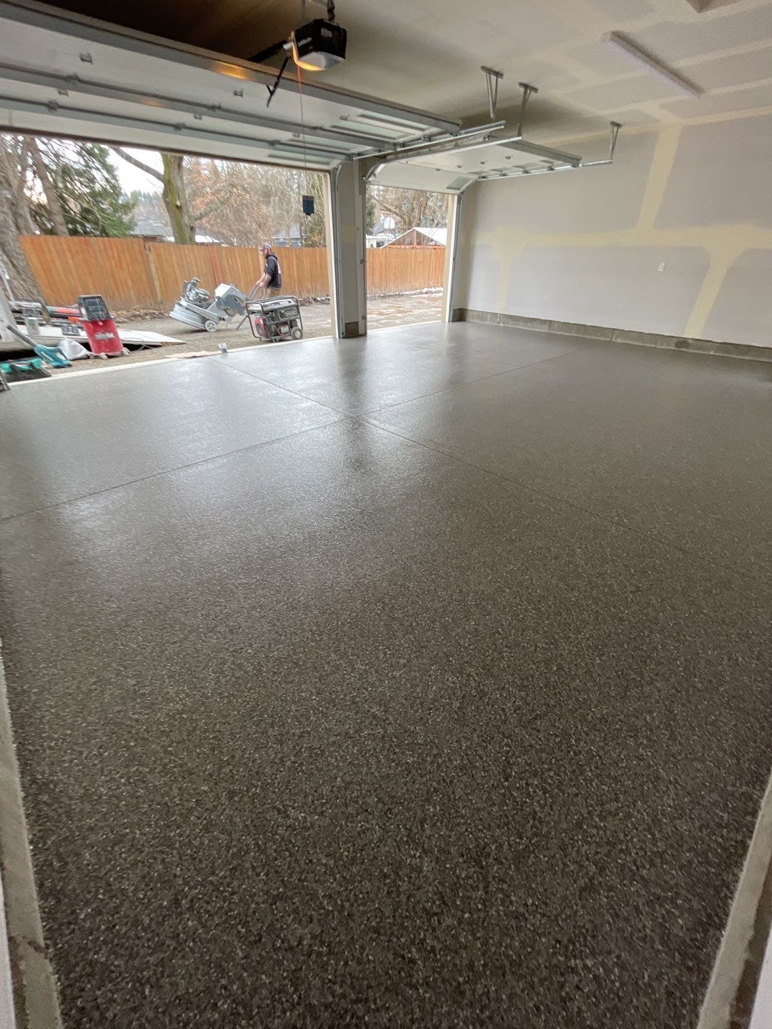 Garage Transformation using Silver Creek by Croc Coatings, LLC