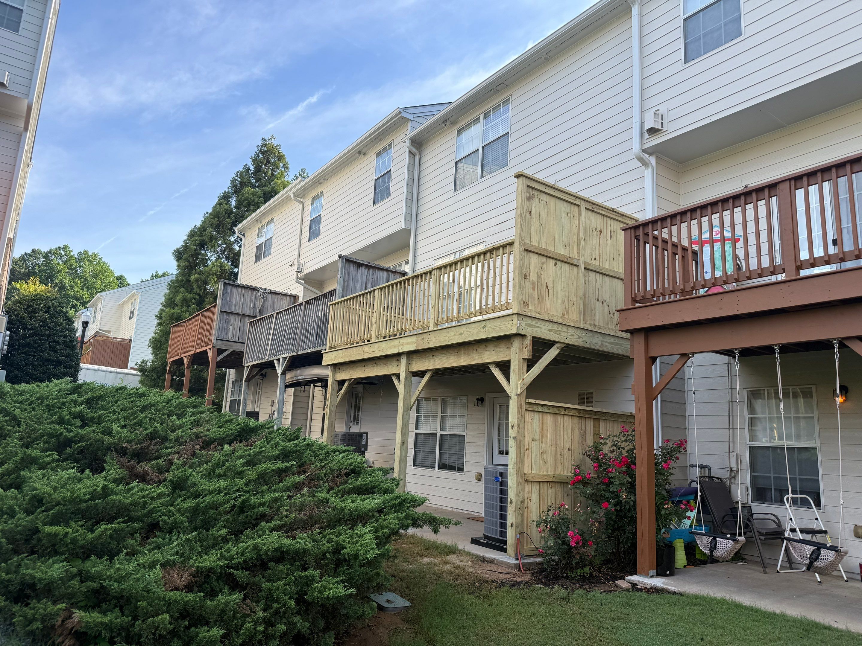 Elevated Pressure-Treated Wood Deck Replacement in Atlanta by Swift Home Renovations
