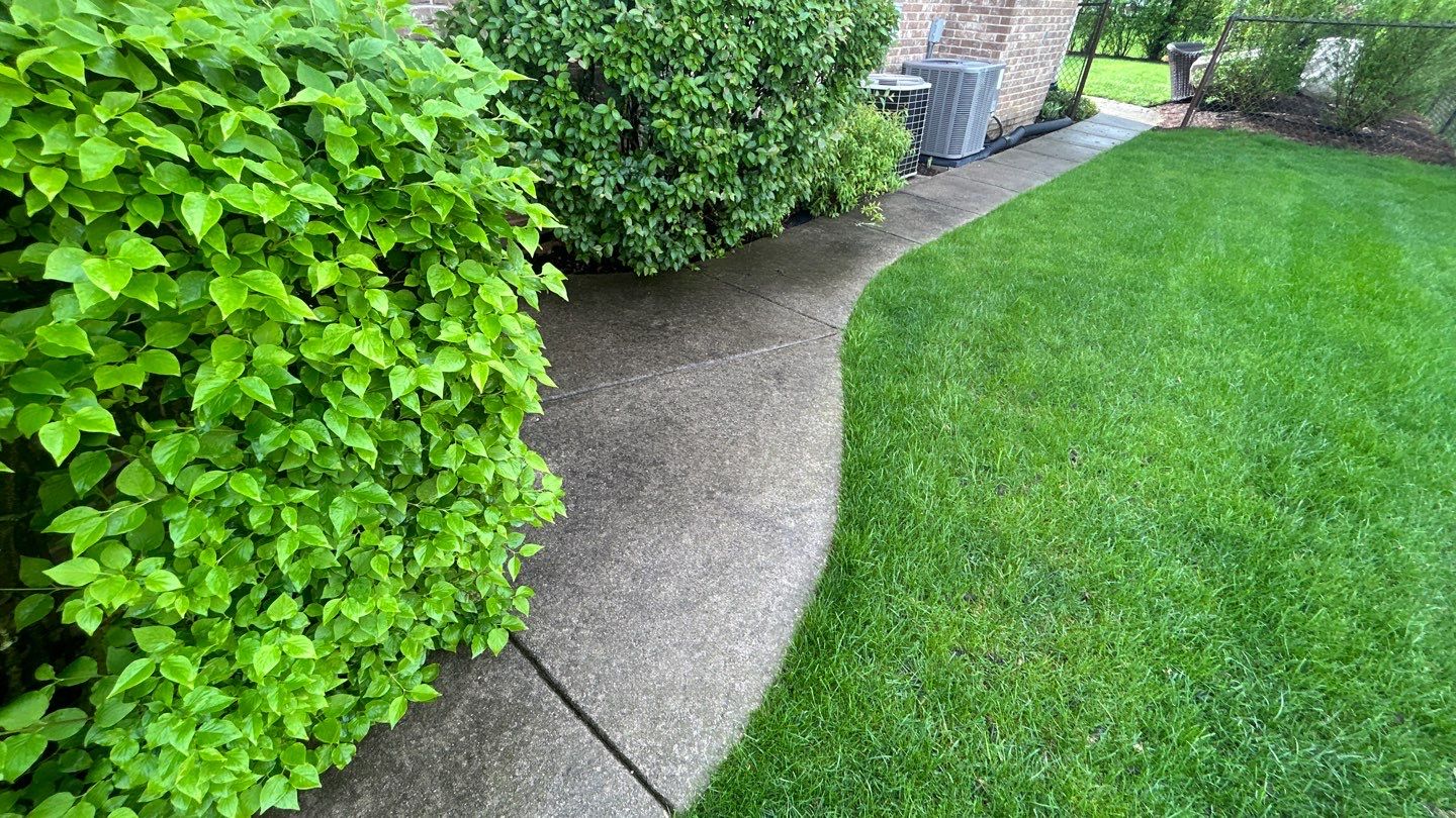 concrete patio and driveway cleaning by Northern Power Washing LLC.