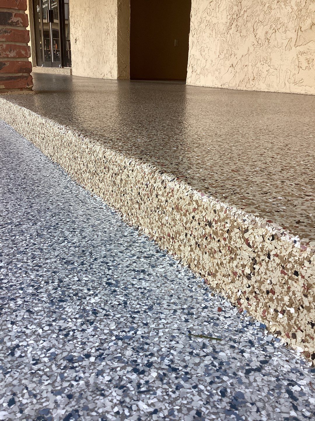 Pool Deck using Orbit and Tidal Wave by Amvet concrete coatings llc