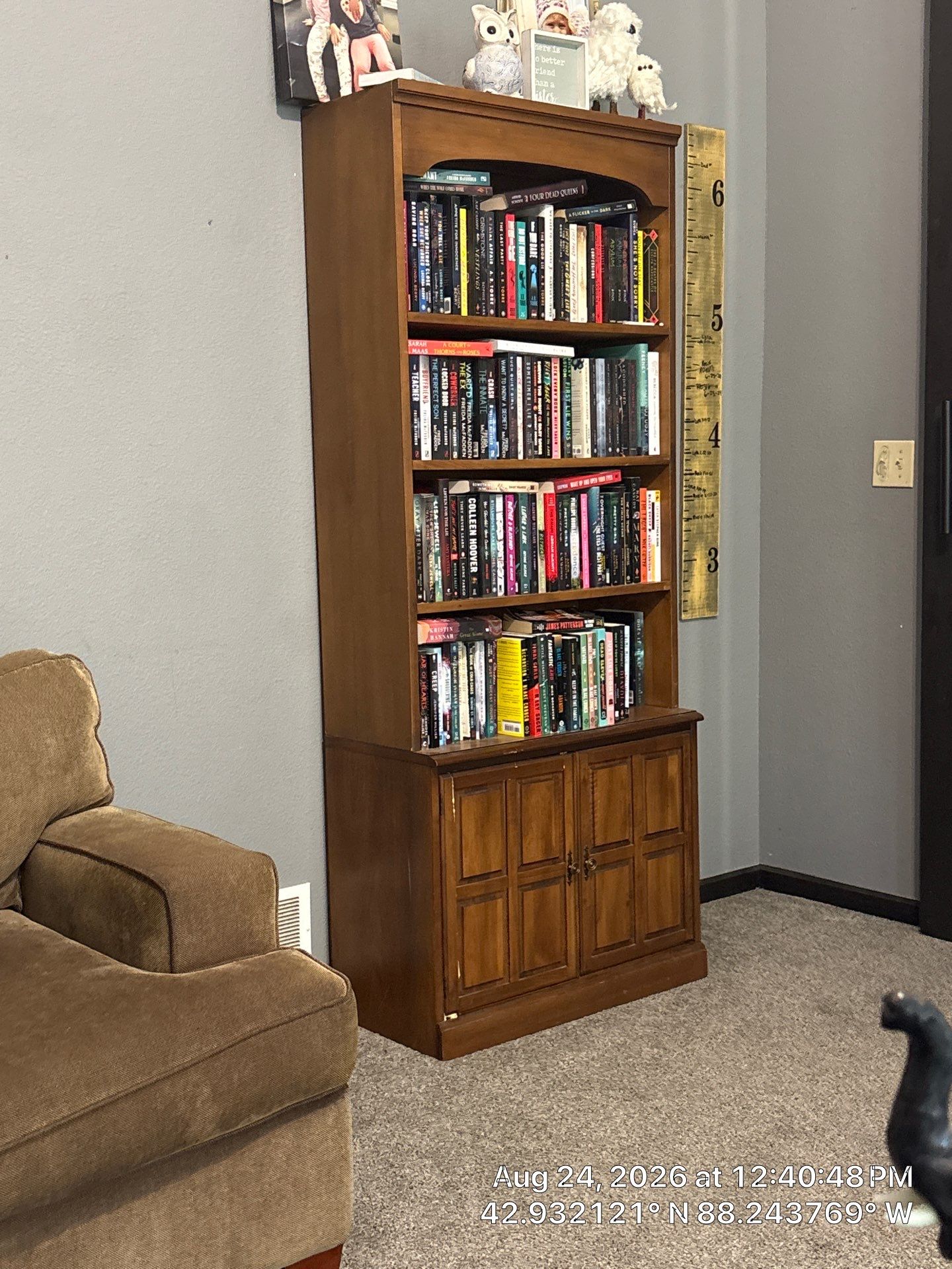 Dark Stained Sliding Barn Door Installation in Waukesha by CompanyCam Sales Demo