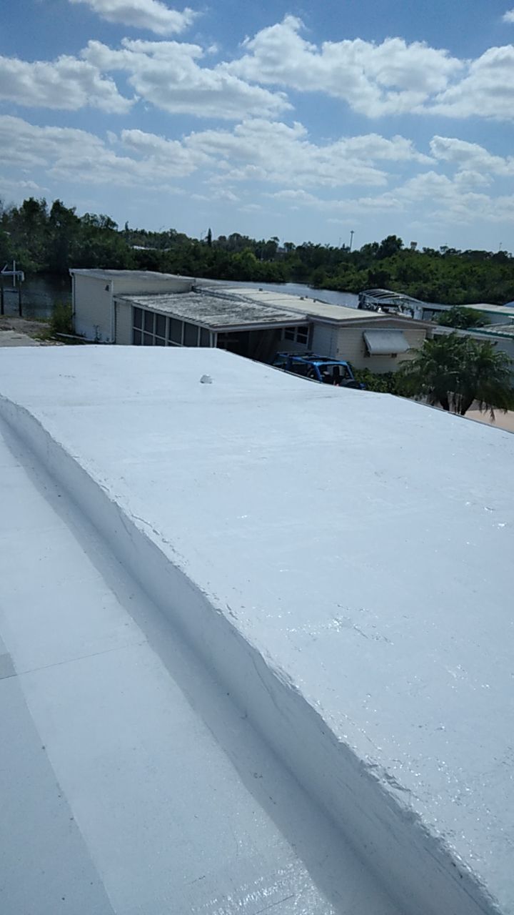 Tropical 924 100% Silicone Roof Coating Repair using Acrylic Resin by Morton Roofing, Inc.