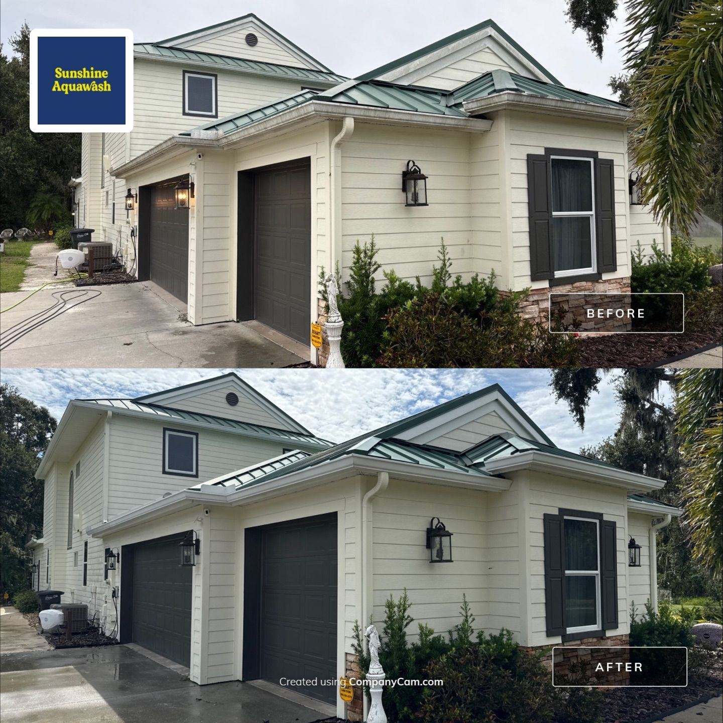 🐎 Vinyl Horse Fence, Entrance Cleaning + House Wash – Parrish, FL by Sunshine AquaWash