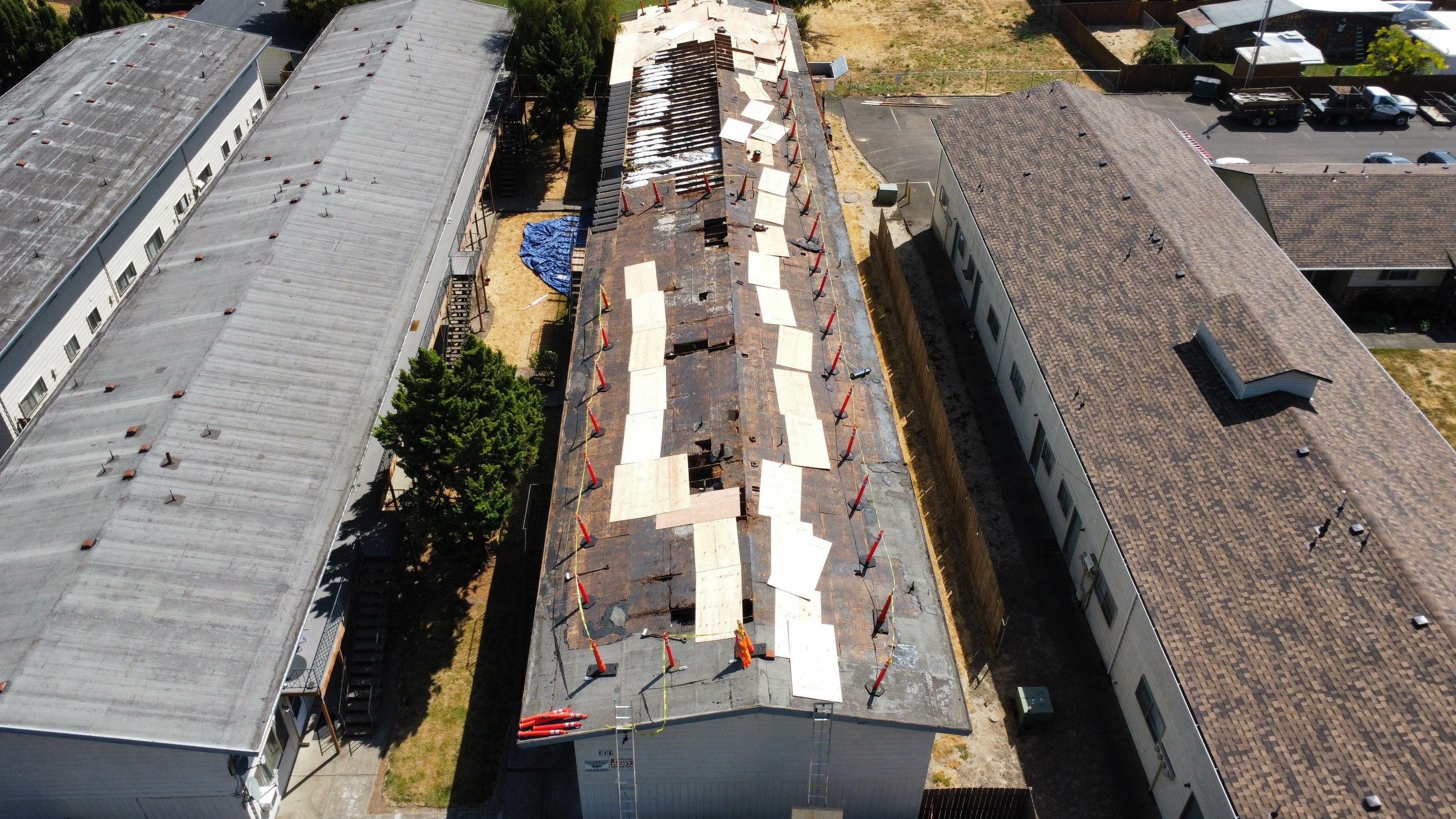 Commercial Flat Roof Installation using GAF 60Mil TPO  by Orezona Building & Roofing Company, Inc.