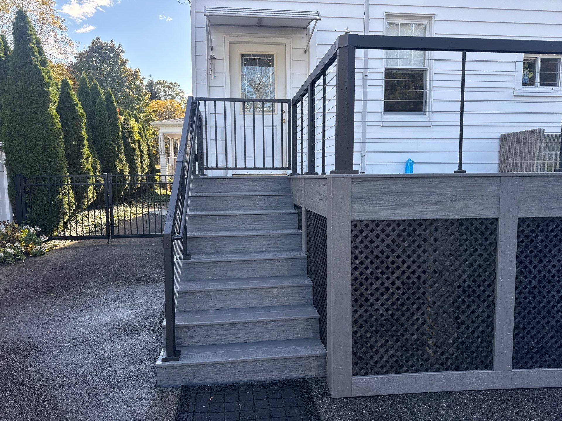 new deck with cable rails in Montclair NJ by deck guardian
