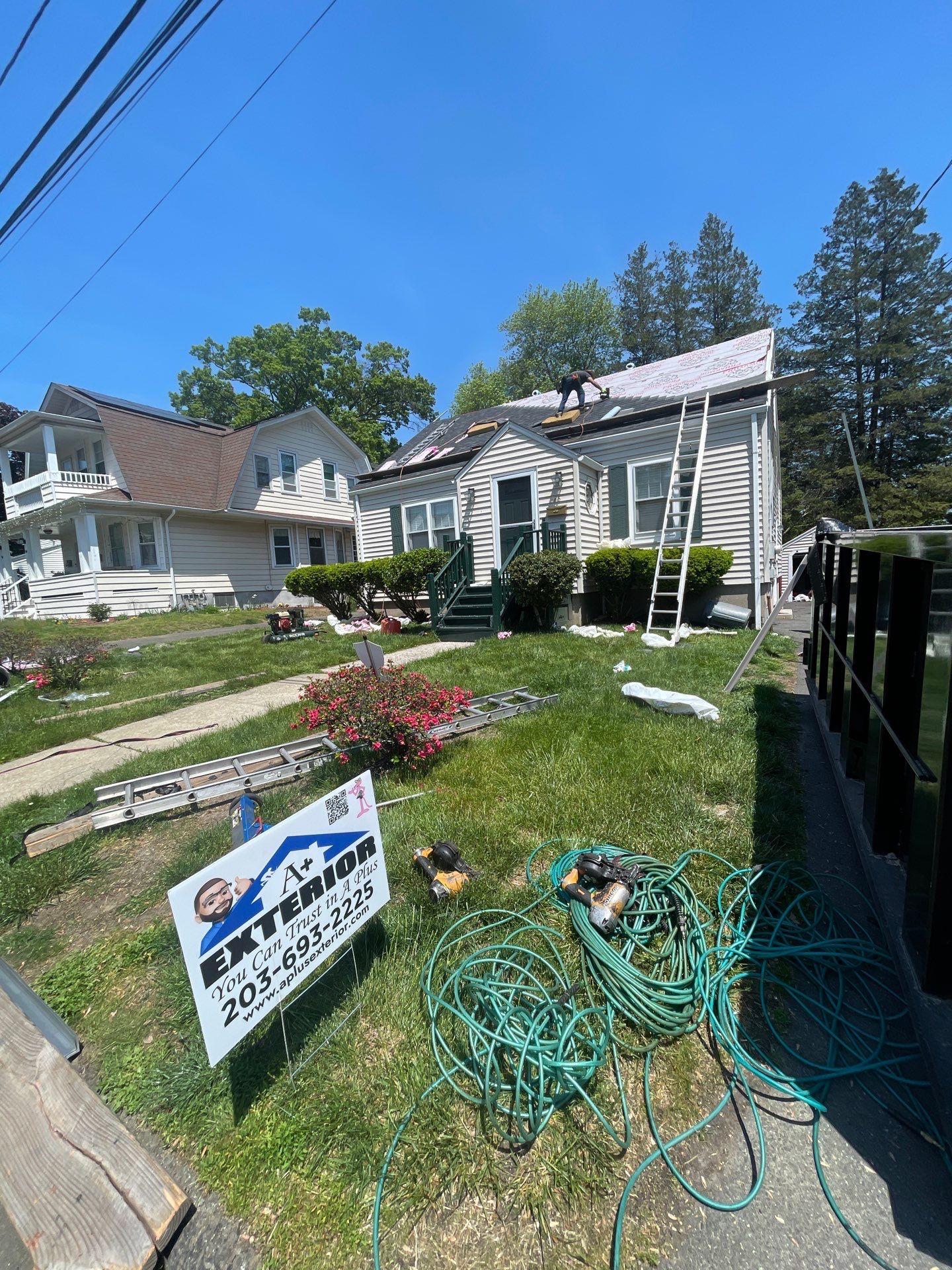 Residential Roof Replacement With Owens Corning Shingles in Stratford, CT by A Plus Exterior