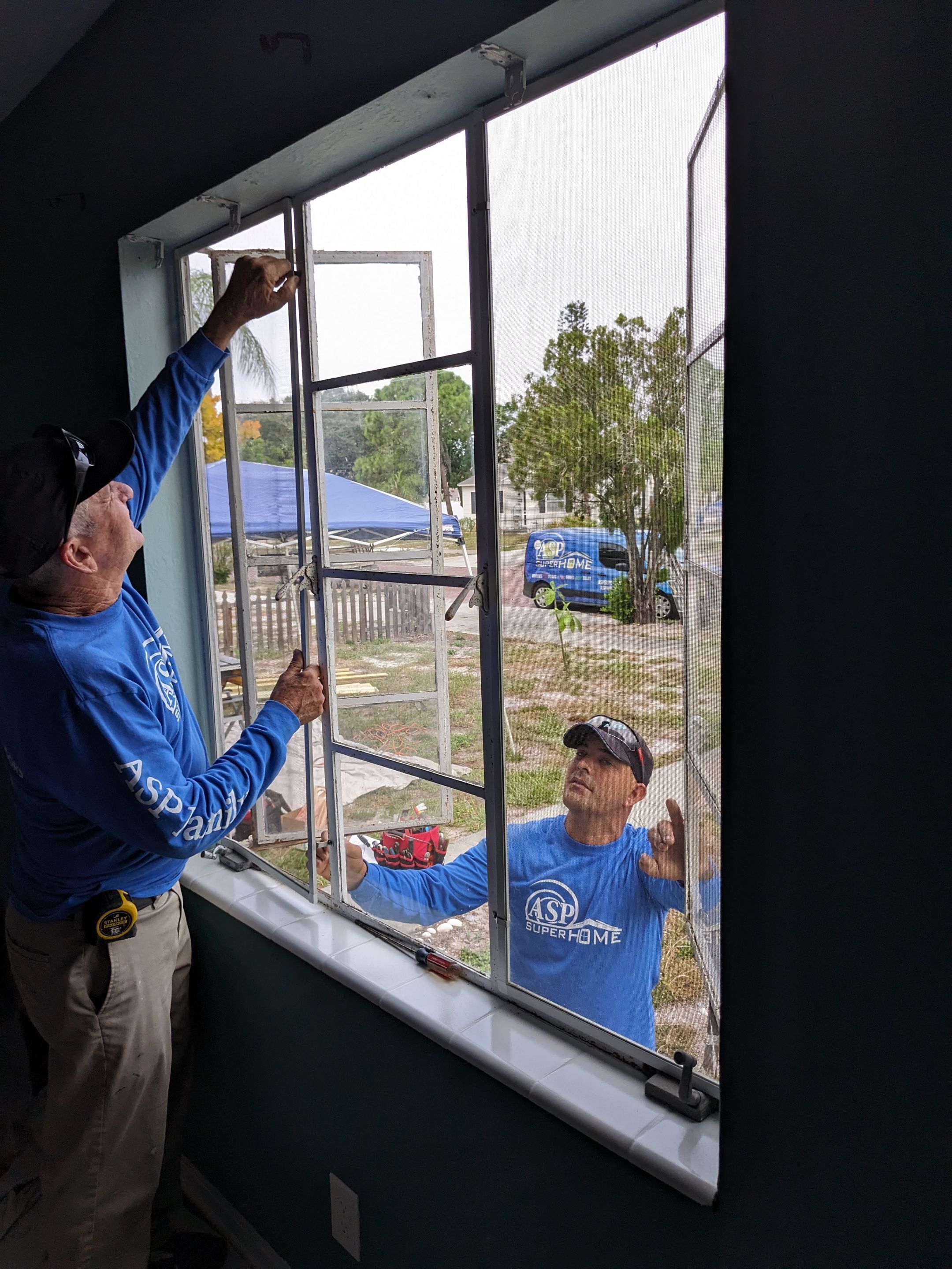 Wood Frame House / Fin Window Install using Vinyl PGT Fin Frame Windows by ASP SuperHome