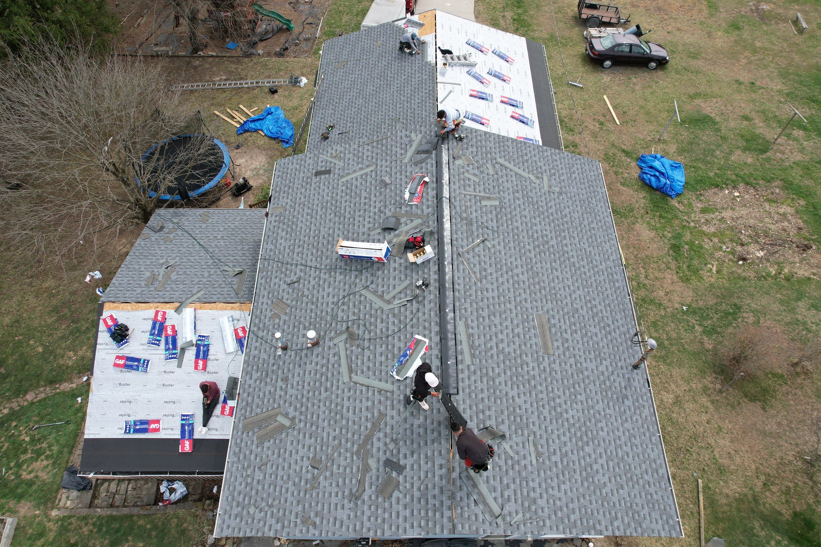 Residential Roofing Installation using GAF Timberline HDZ Pewter Gray by Rainstoppers Roofing