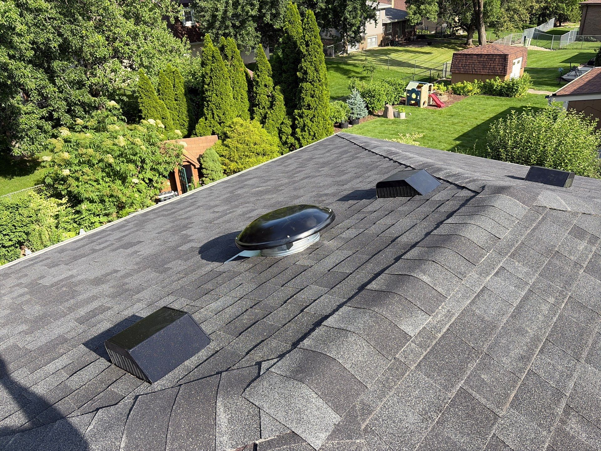 Architectural Shingle Roof Replacement on Darien Brick Residence by Pro Home Services Inc