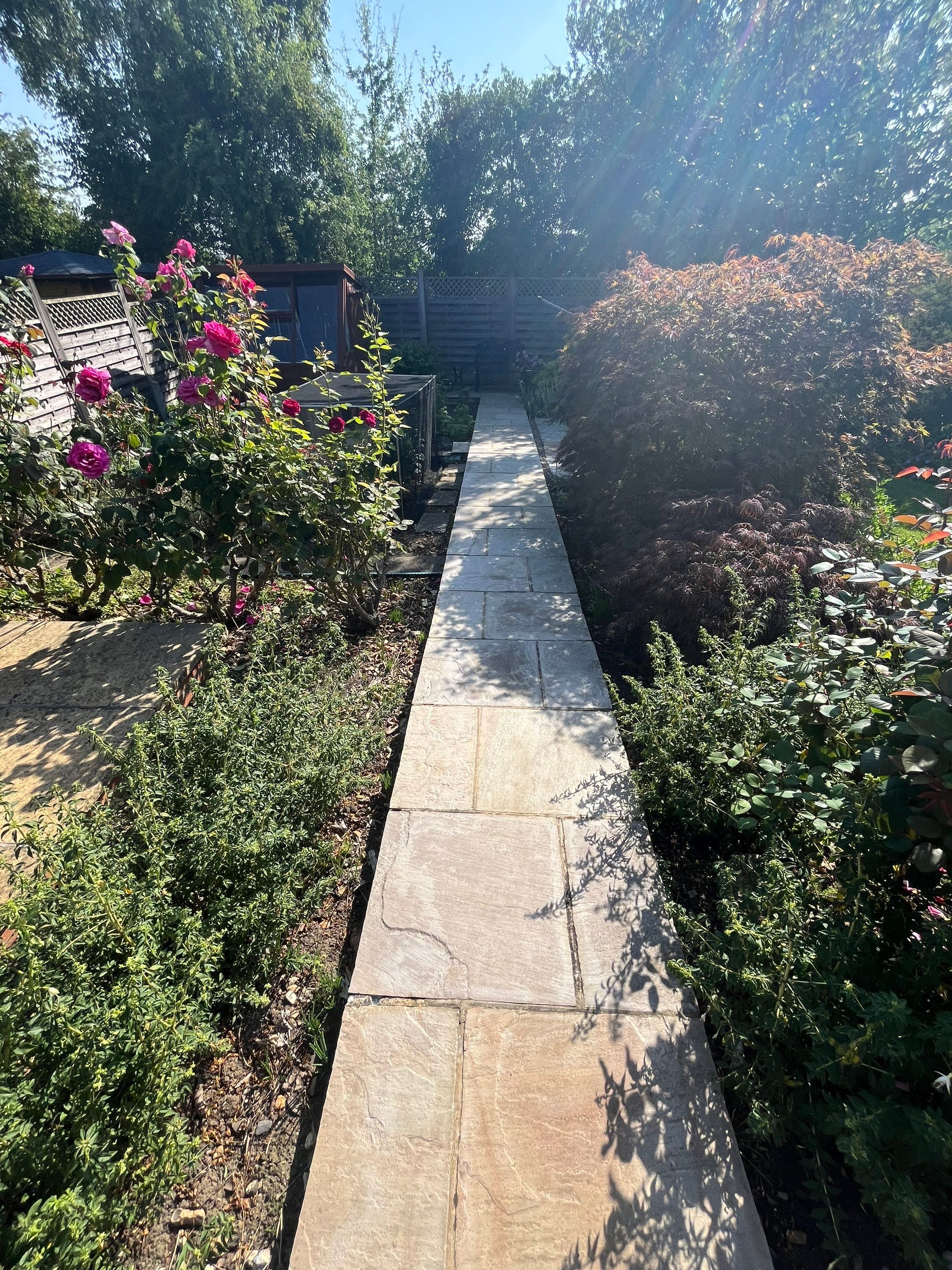 York Stone Patio Cleaning using Honda 15lpm Low Pressure Washing Machine by Ges Exterior Cleaning ltd