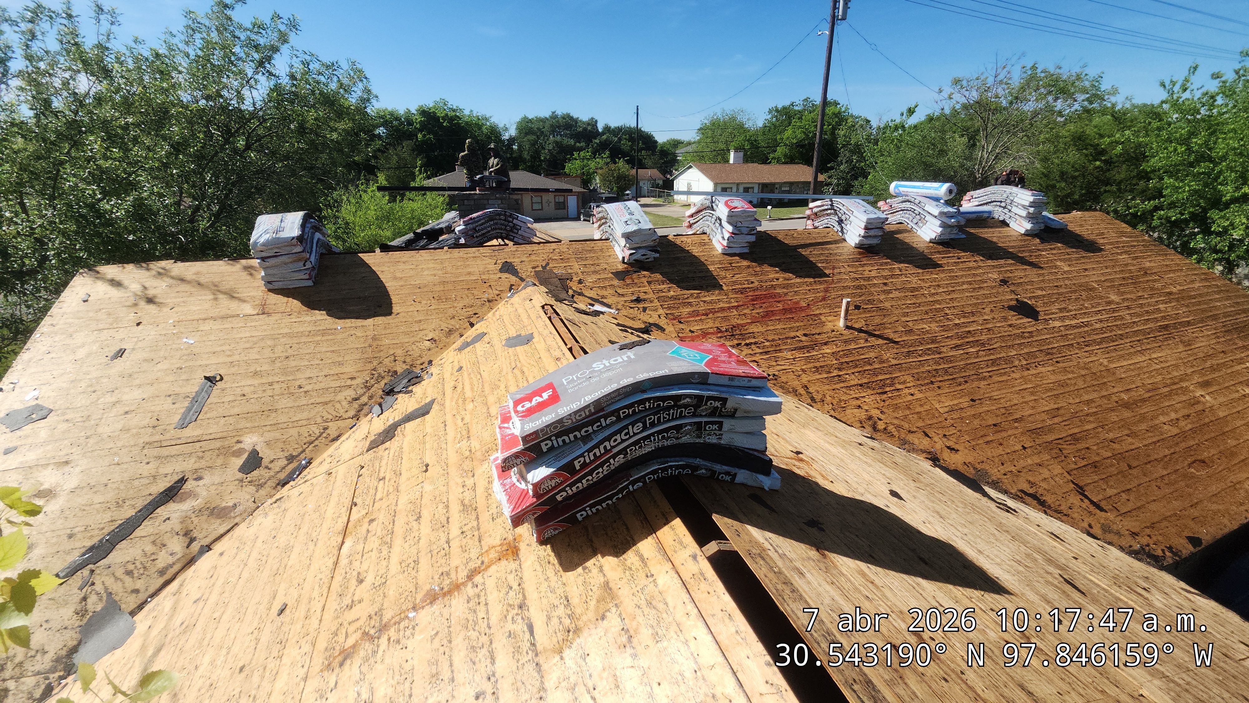 Architectural Asphalt Shingle Roof Replacement and Chimney Repair in Leander by Caliber Restoration LLC