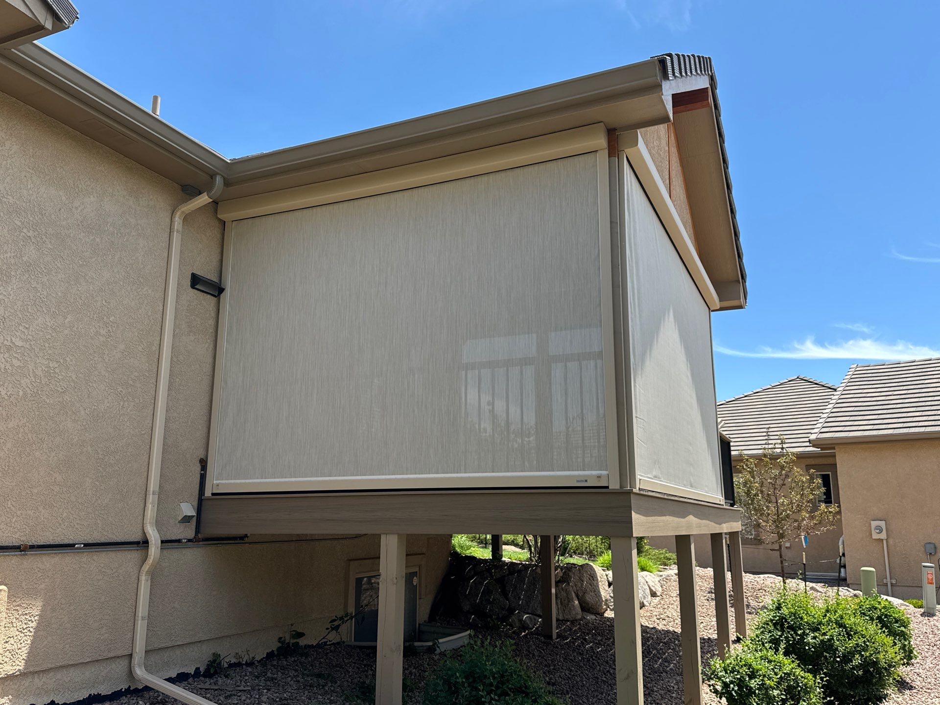 Motorized Screens using Progressive MagnaTrack Screens by Outdoor Solutions Colorado