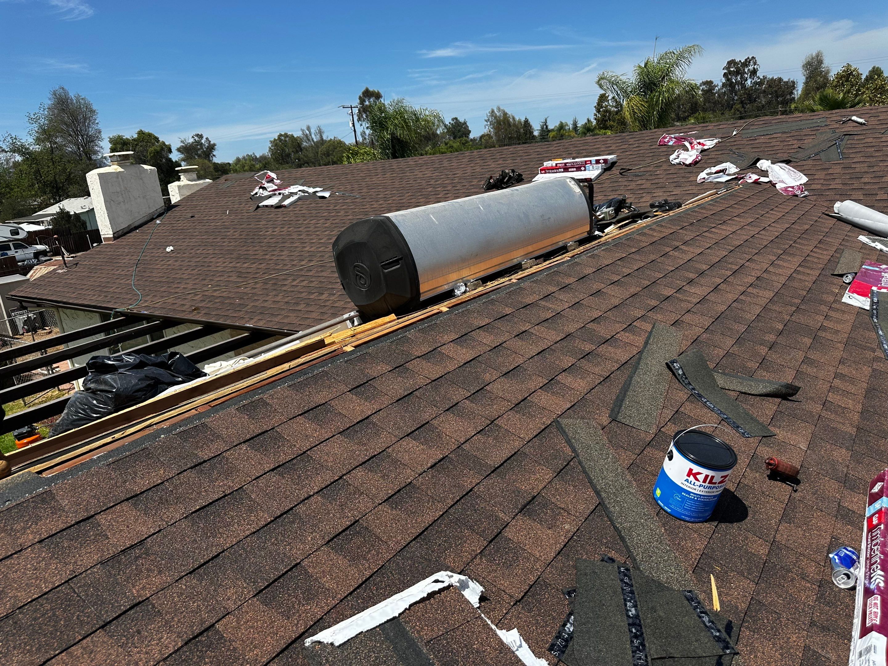 GAF Timberline Asphalt Shingle Roof Replacement in Ramona by Reliable Roofing San Diego Inc.