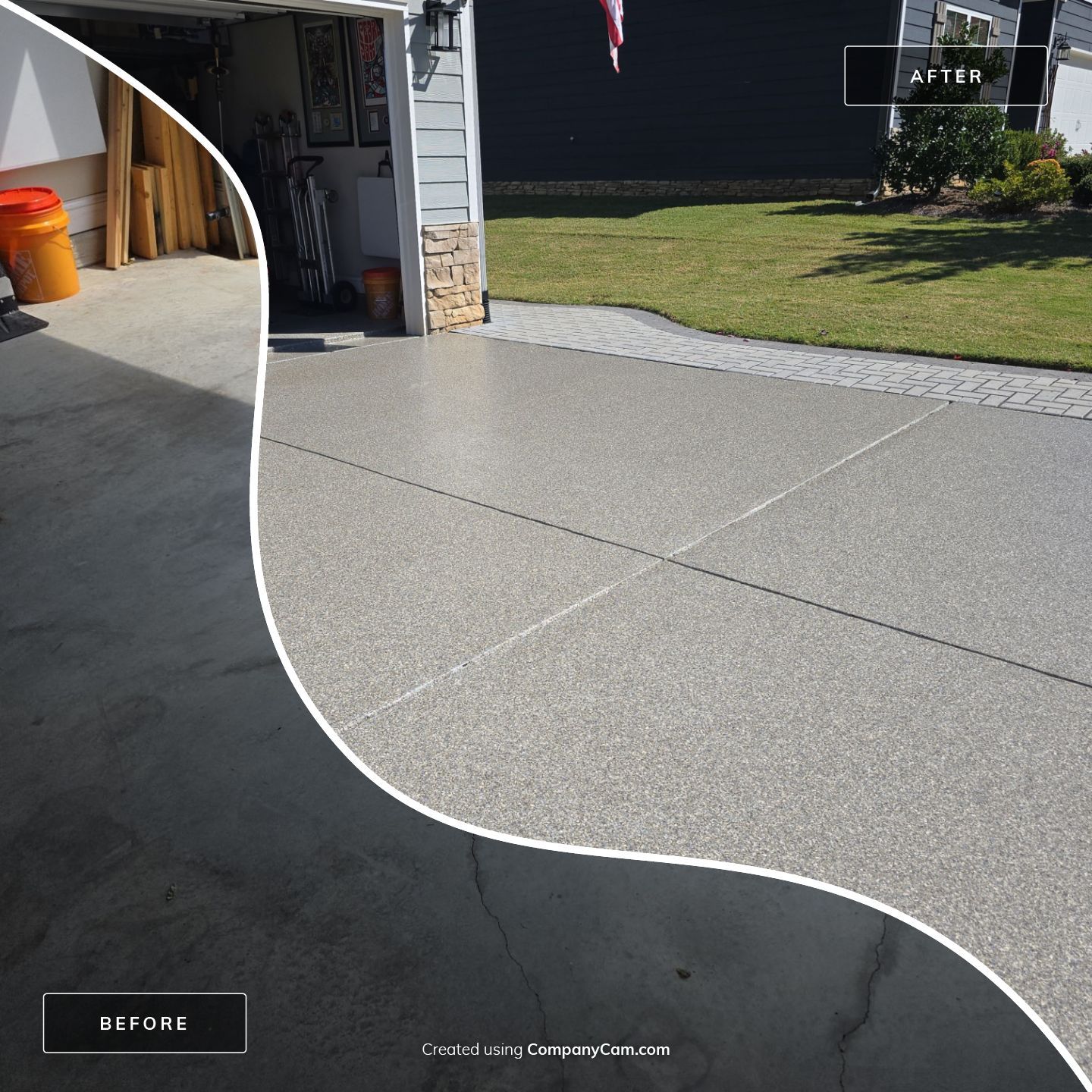 Garage and Driveway using Trail Mix Match by Elite Floor Solutions