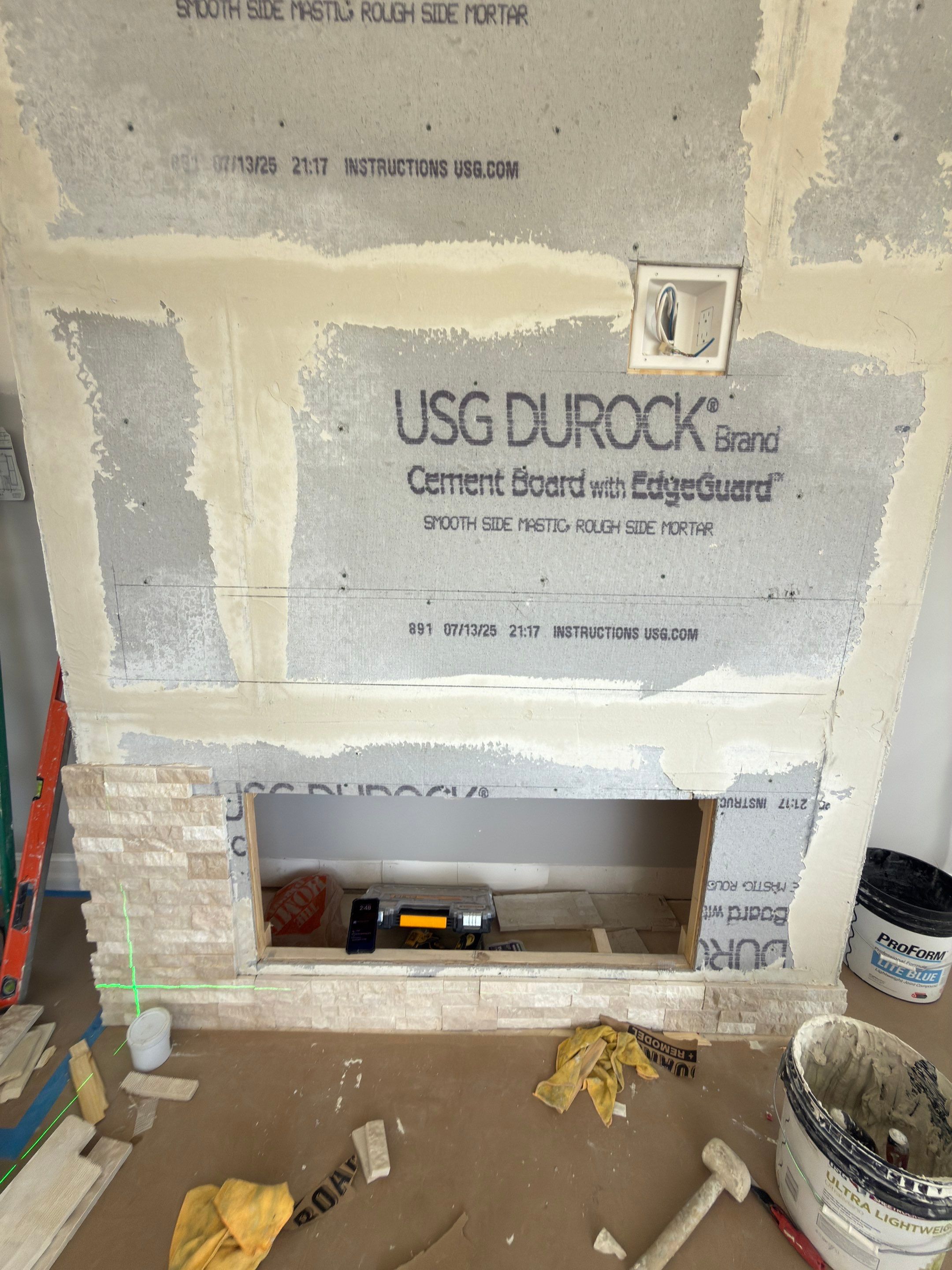 TV Fireplace Wall - Delray Beach by Hevi Tile
