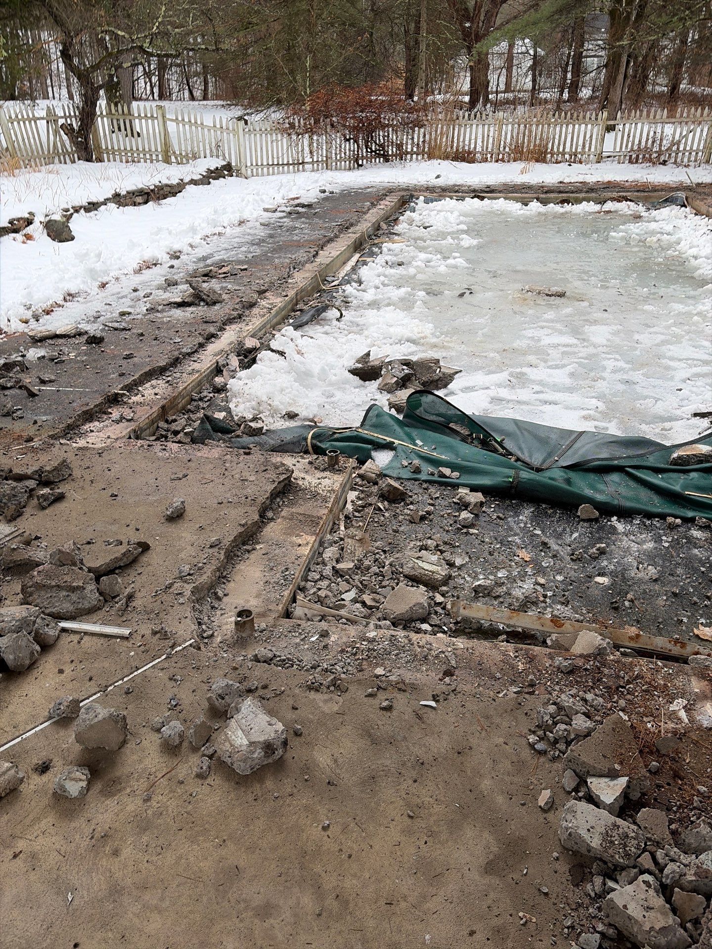 In-Ground Swimming Pool Renovation and Concrete Decking in Old Chatham by Cypress Pools and Spas