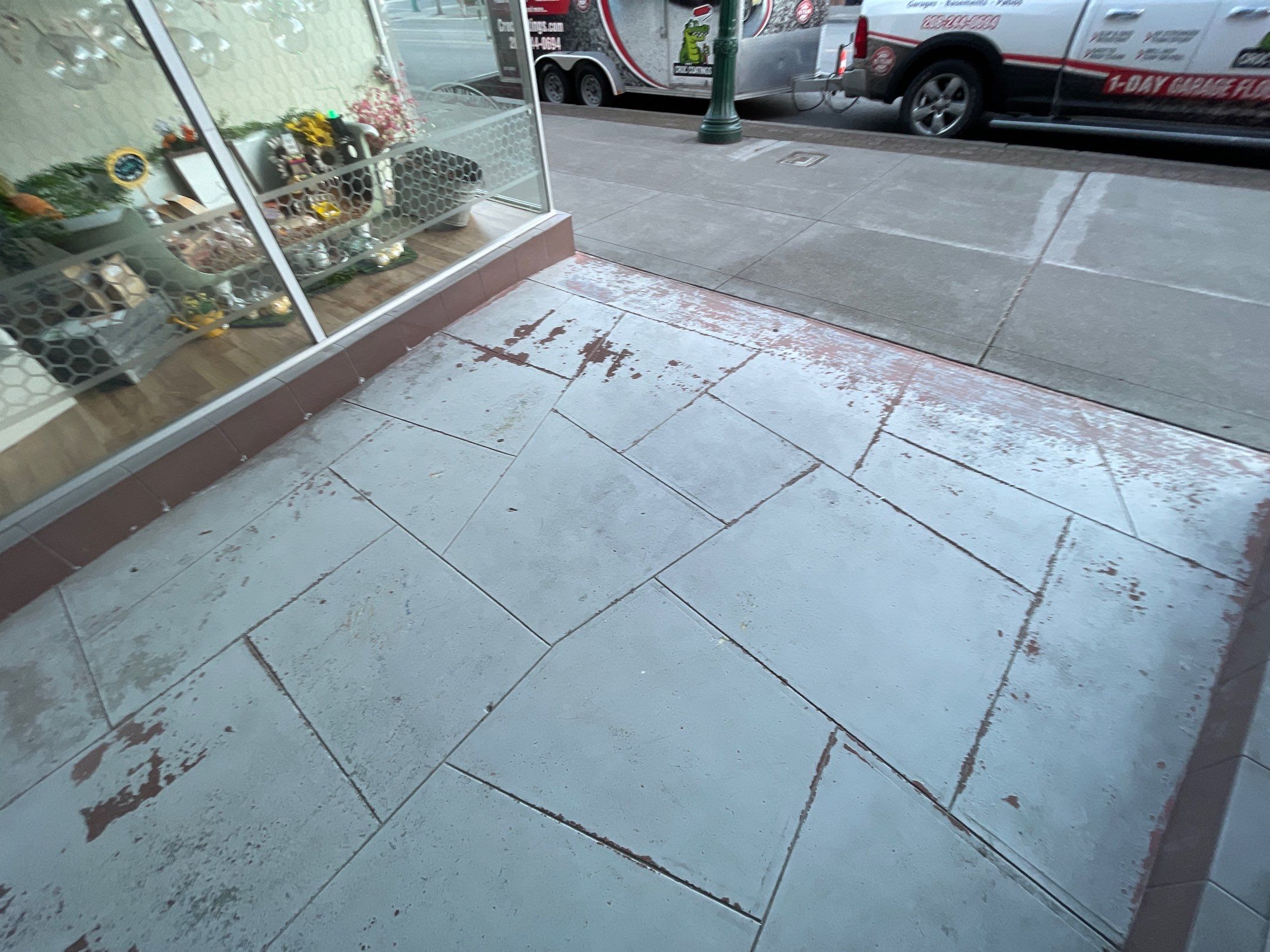 Commercial Floor Transformation using Slate Stone by Croc Coatings, LLC
