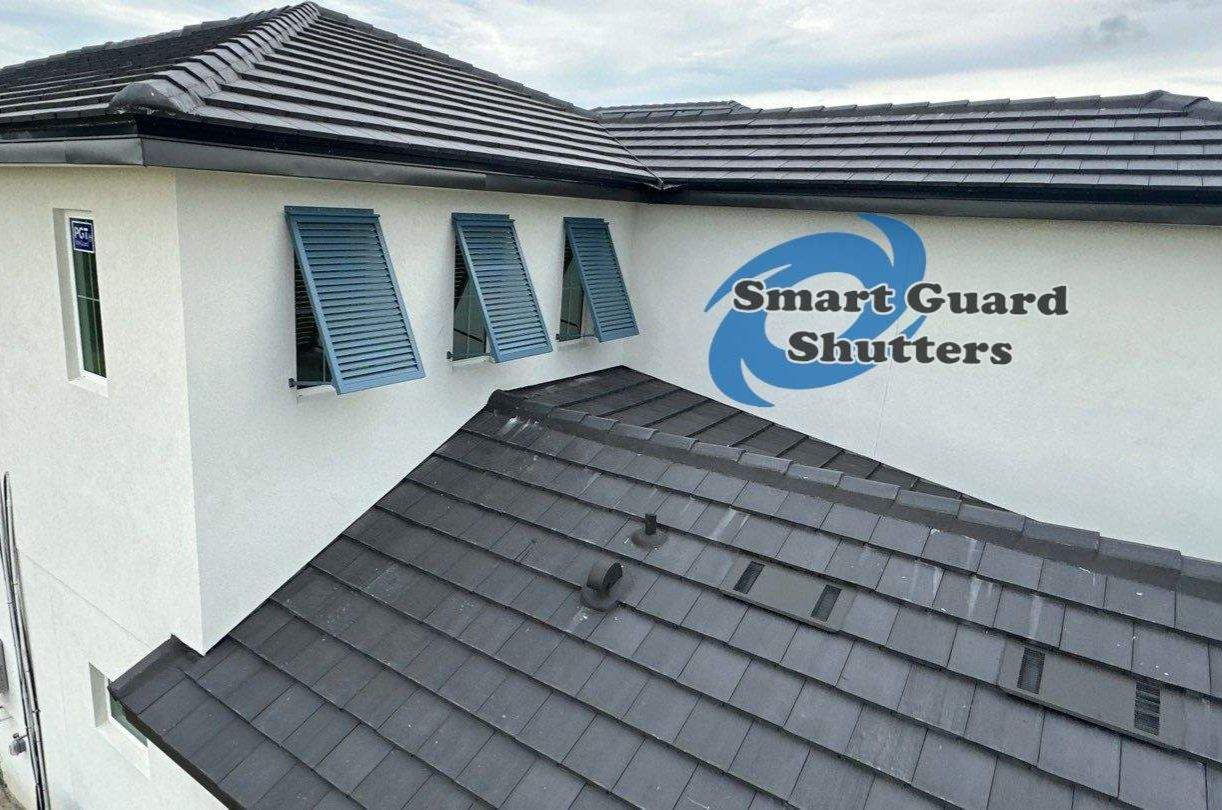 Decorative Bahamas in Military Blue SAT/SM by Smart Guard Shutters