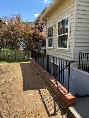 Basement Stairwell and Window Well Railing Installation in Germantown