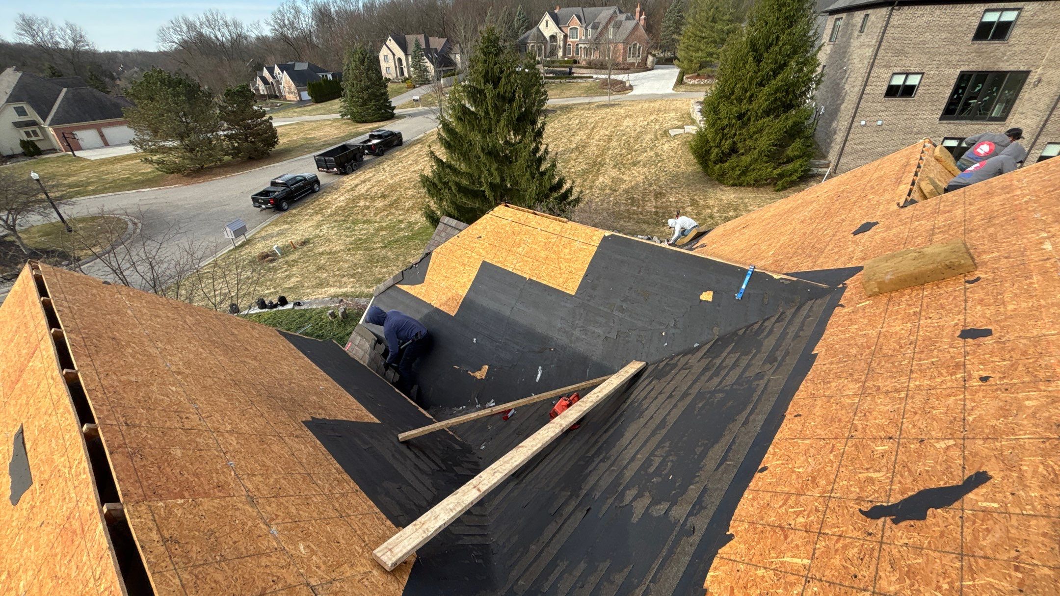 Roof Replacement using CertainTeed Landmark Moire Black by 180 Contractors