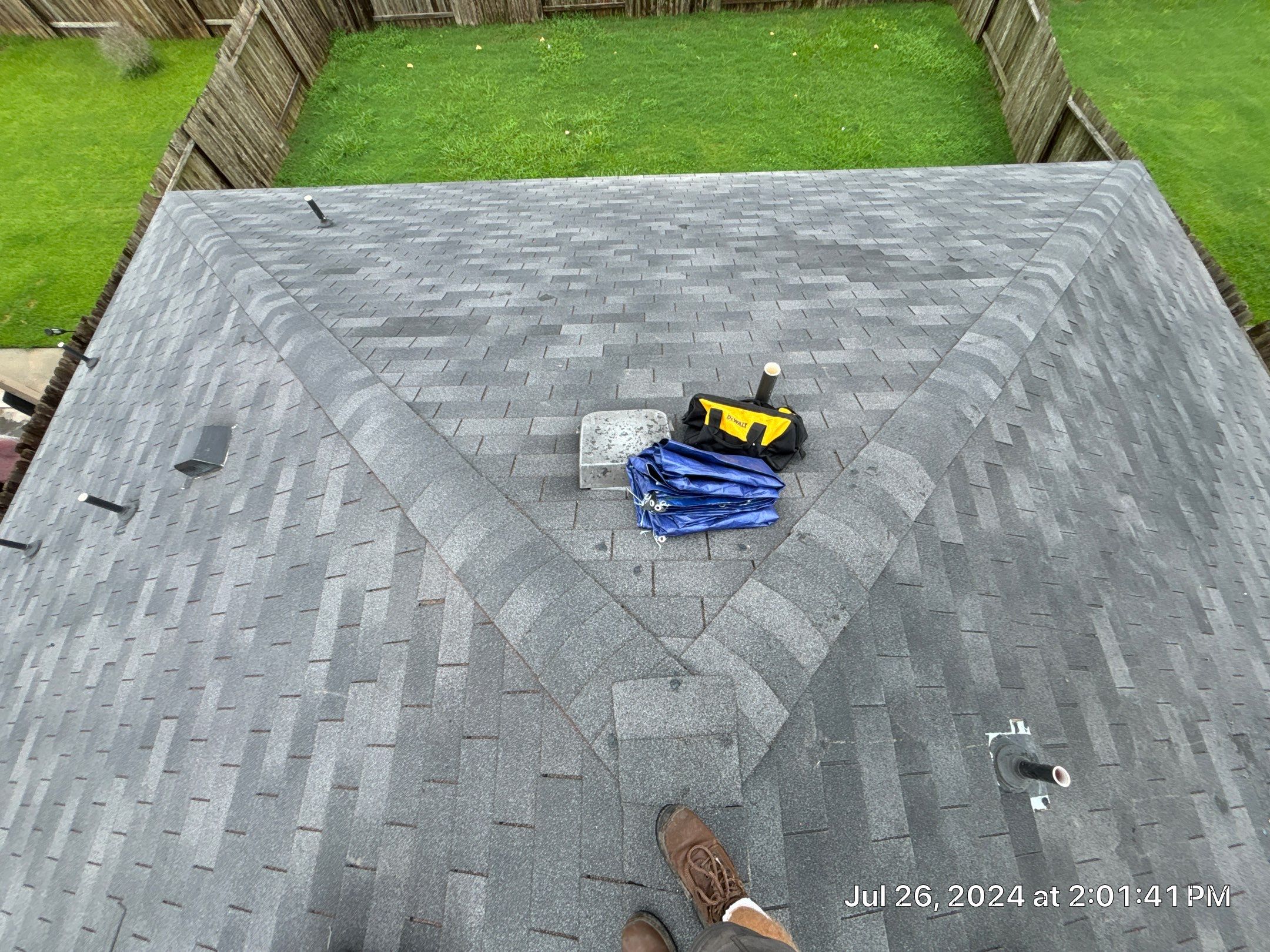 Roof Repair -Hurricane Beryl by Berry Good Roofing 