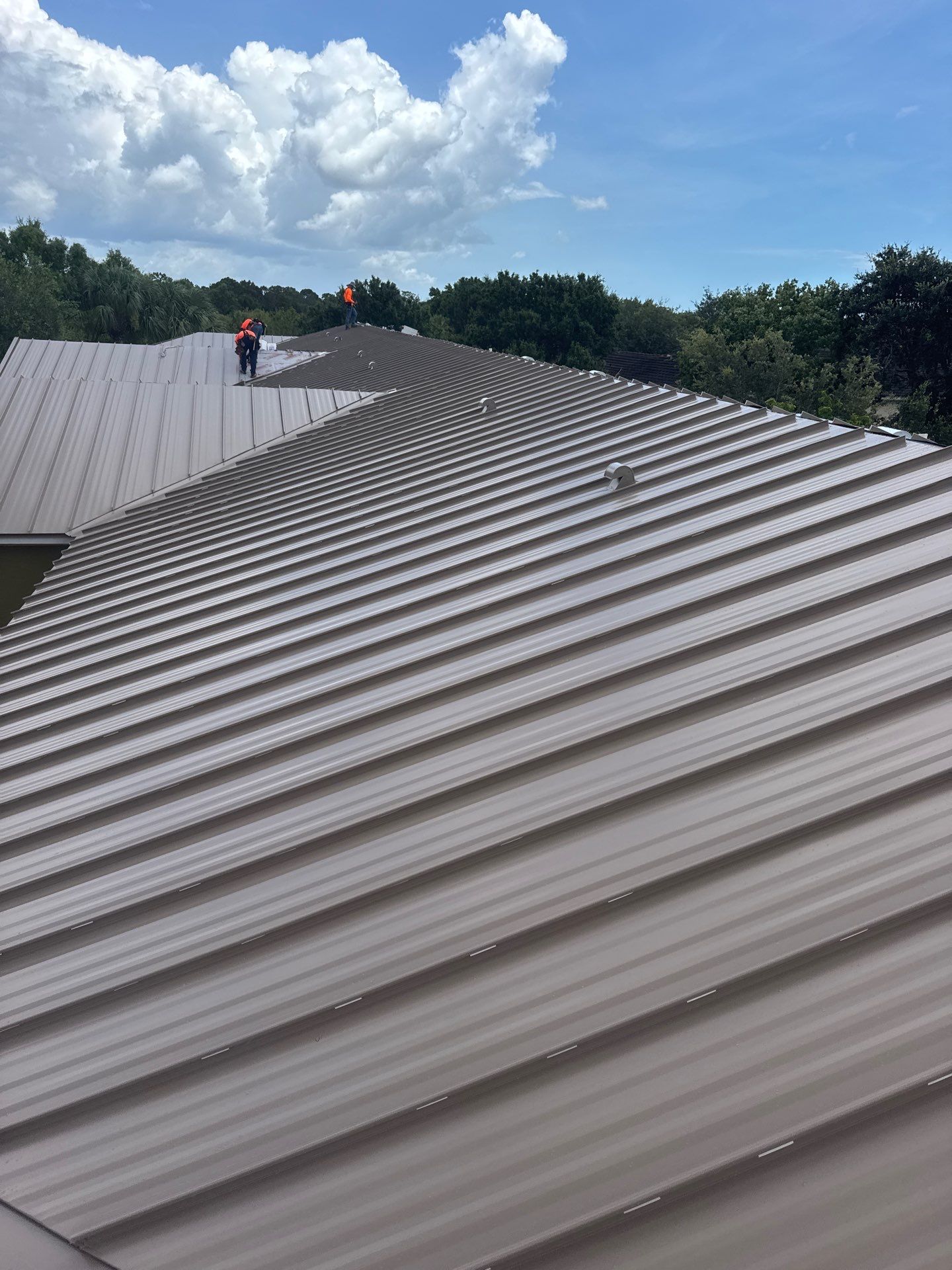 24ga 1.5" Mechanical Seam Buckskin  by Total Roofing System The Metal Roof Experts