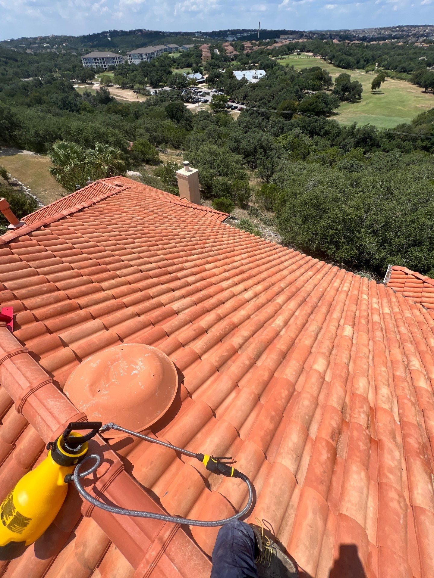 Tile Roof Wash Project in San Antonio by Bright Choice