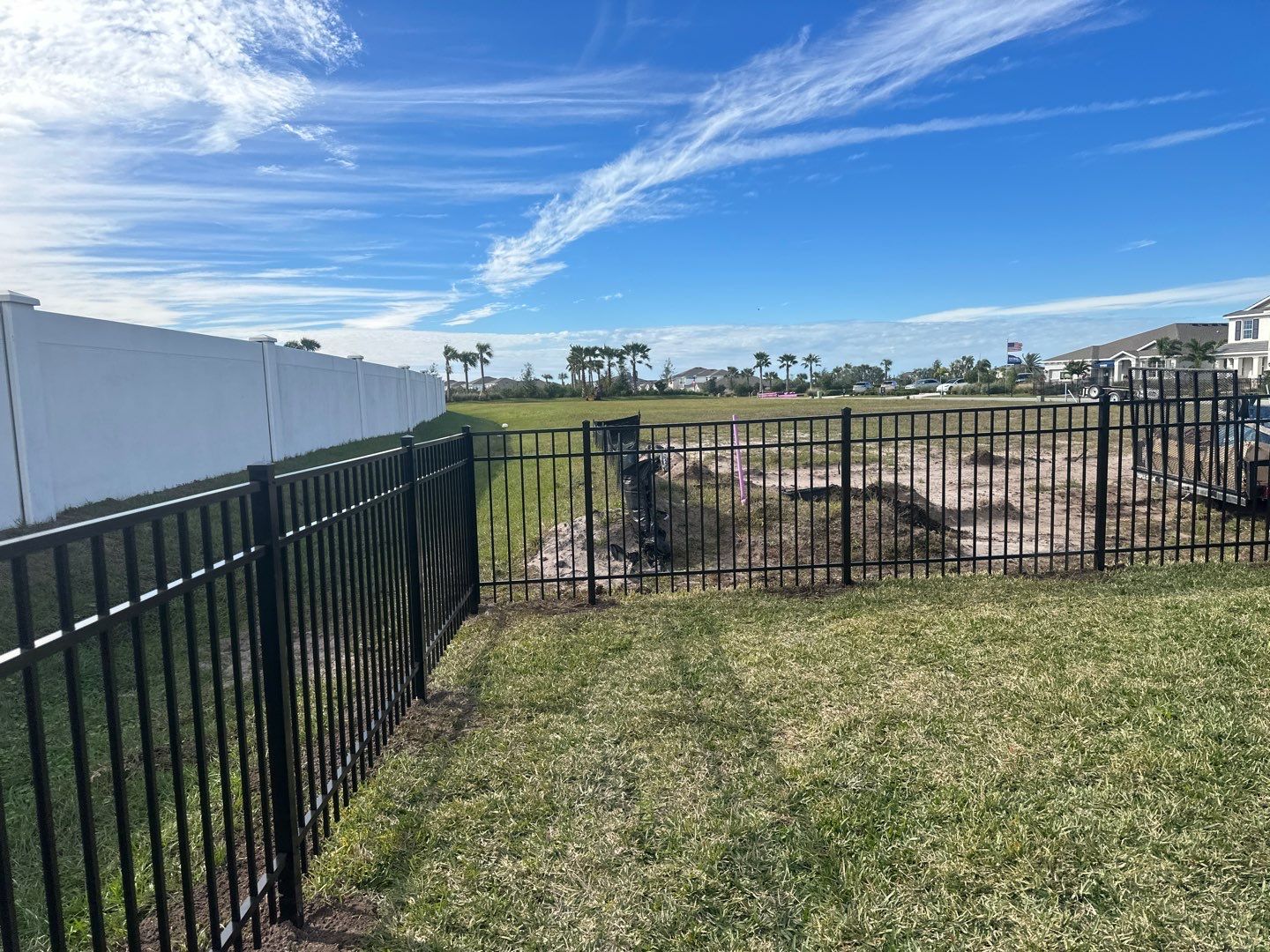 Aluminum Fence Installation using Black 3 Rail Aluminum Fence by Asap fence and gates, LLC