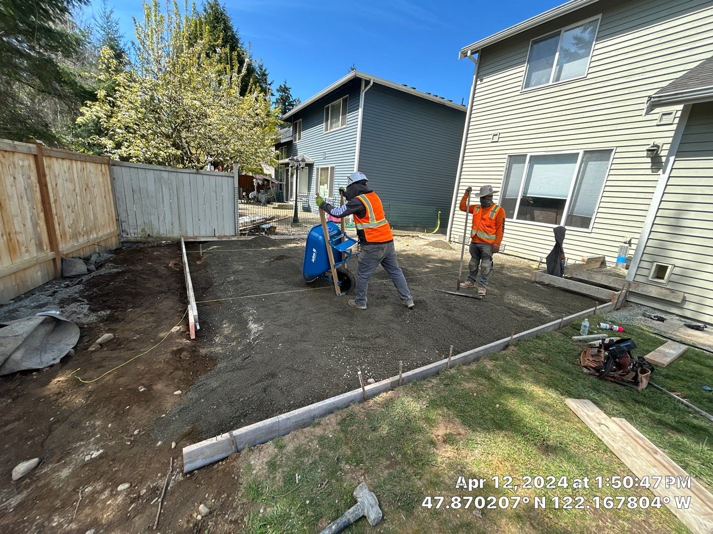 Benedict | Stamped Concrete Back Patio by Jireh Asphalt & Concrete Inc 