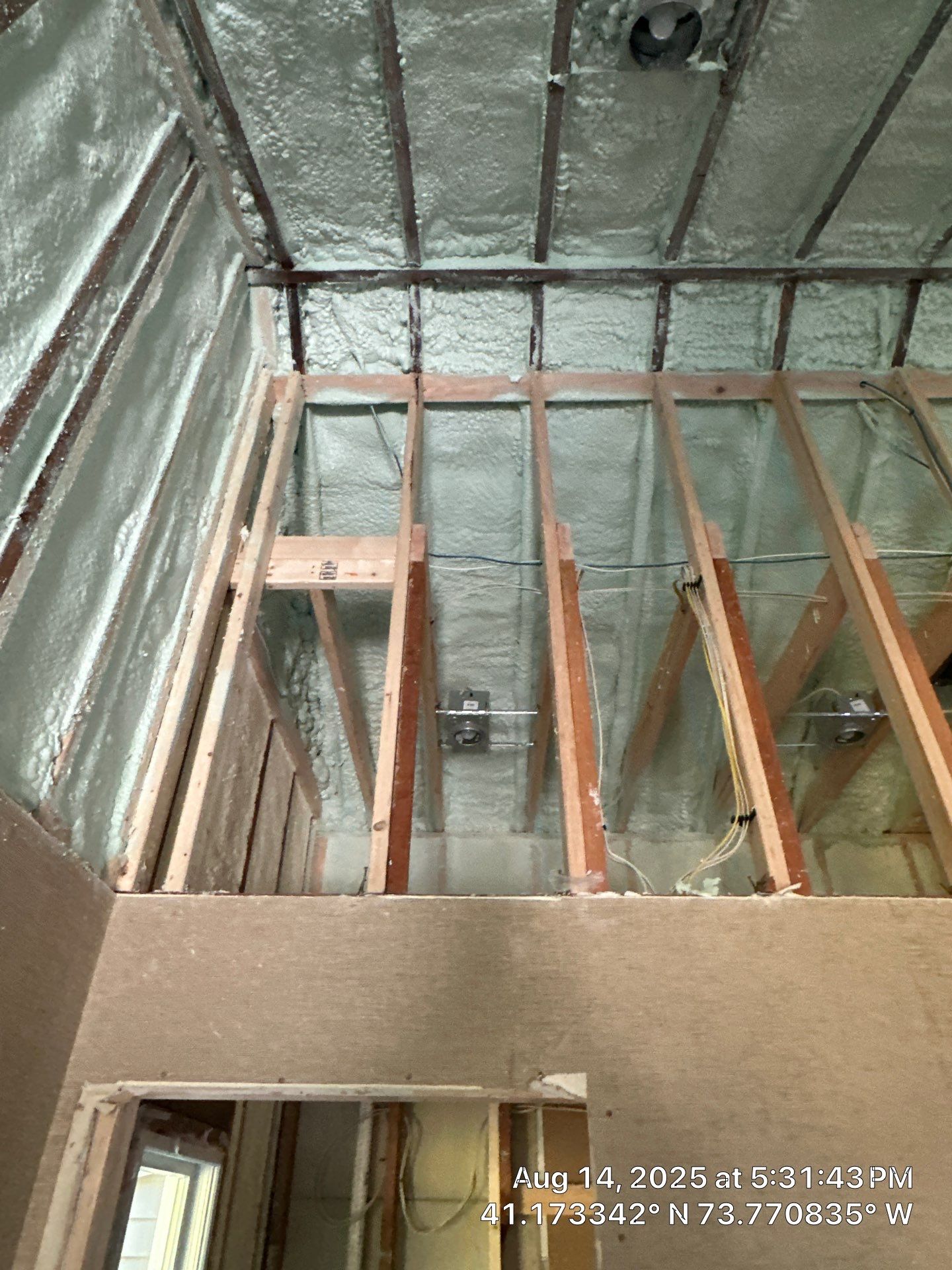 Cathedral Ceiling using Closed Cell Spray Foam by NYS Foam & Energy