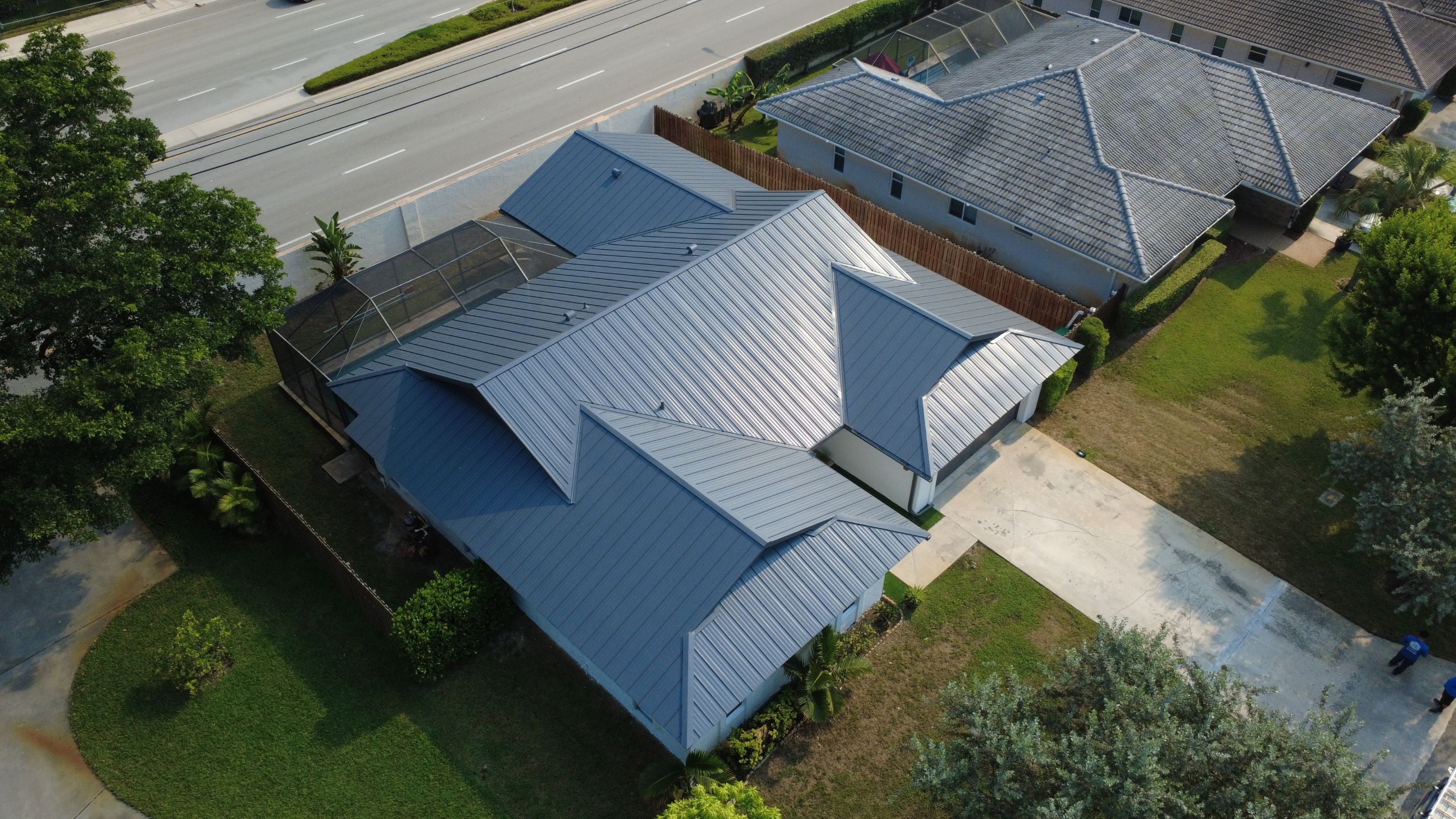 Residential Roofing Installation using 1" Nail strip metal roof by BLUES BROTHERS ROOFING