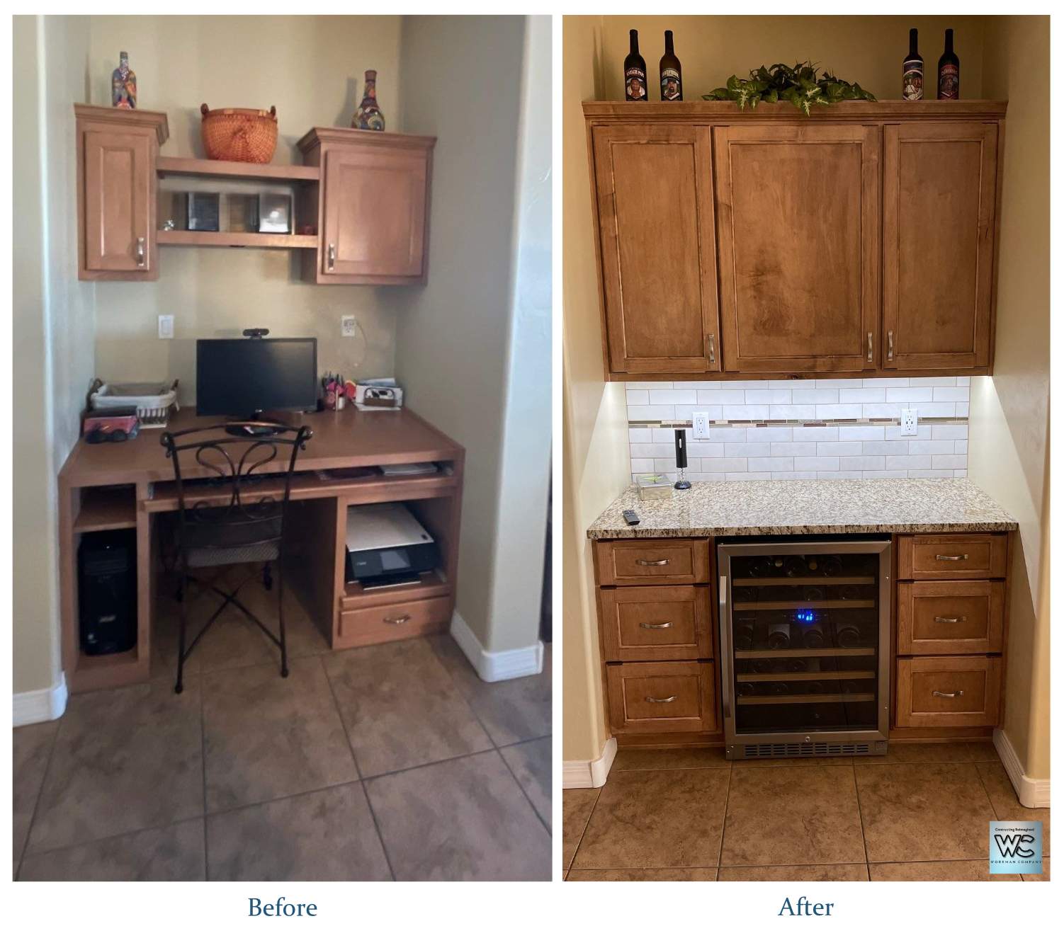 Harmony Kitchen Backsplash & Custom Coffee & Wine Bar by Workman Company LLC