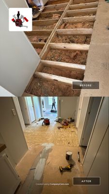Subfloor Repairs With LVP Installation