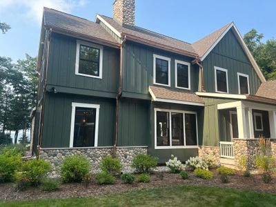 Copper Gutter and Downspout Installation for Omena Residence