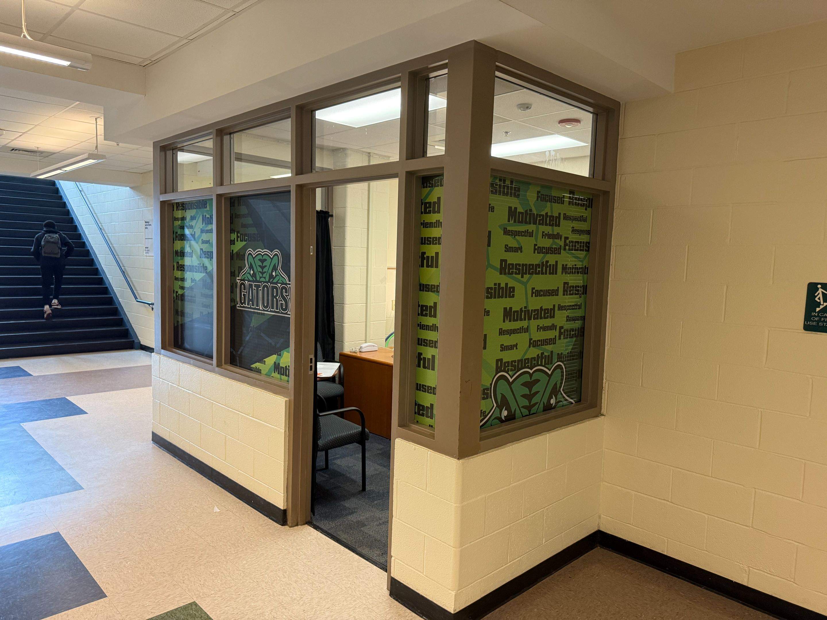Whitewater Middle School - Interior Window Safety/Privacy Film Installation by QC Signs and Graphics