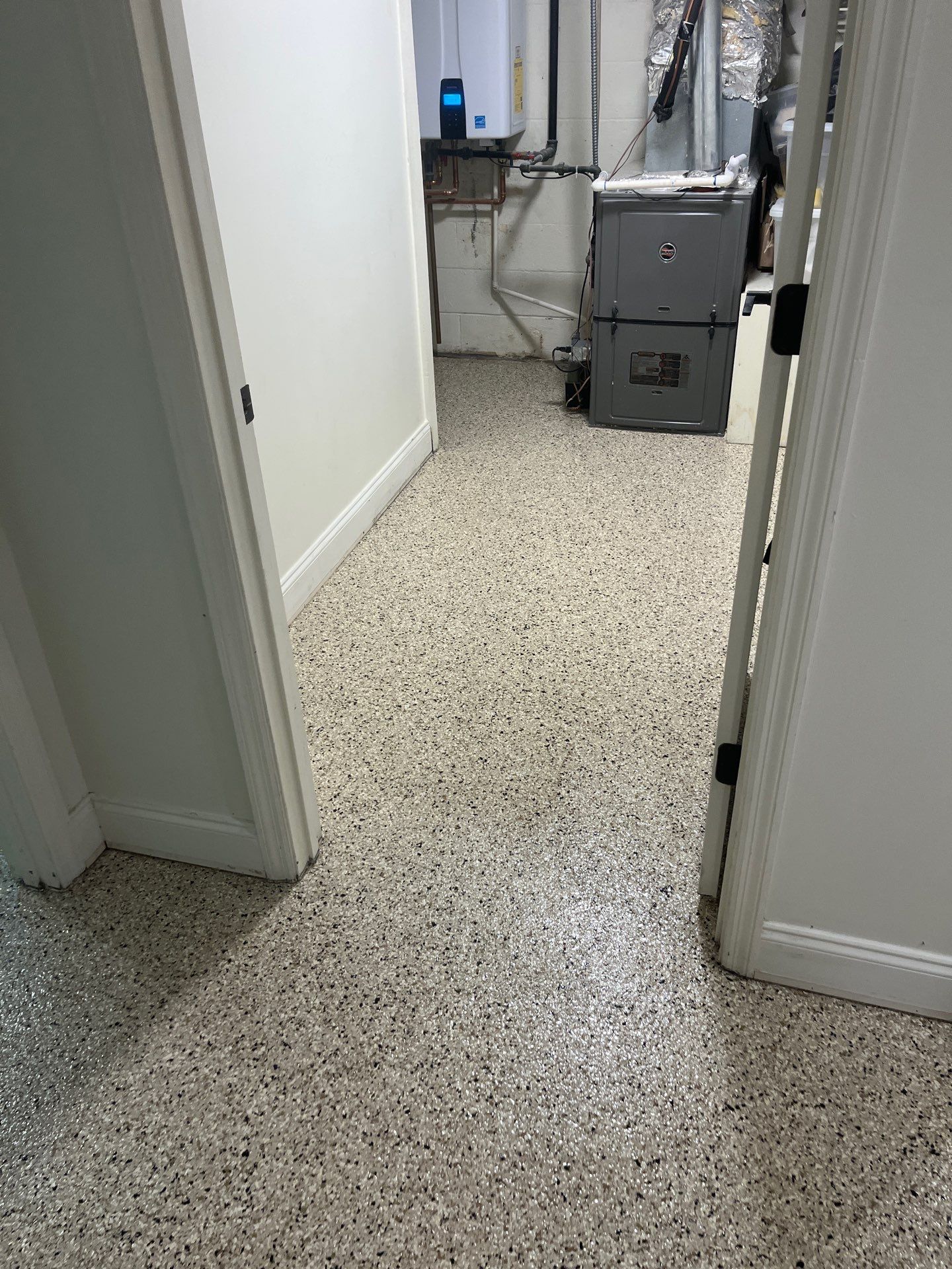 Basement Floor Coating using Shoreline by My Garage Floor Guys