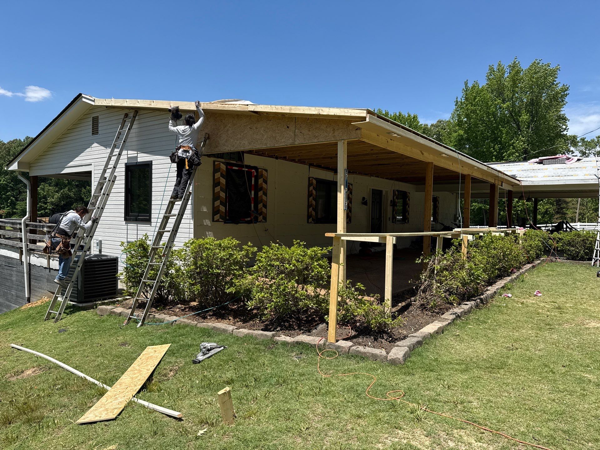 Structural Roof Restoration and Porch Repair in Hernando MS by Revival Roofing Services