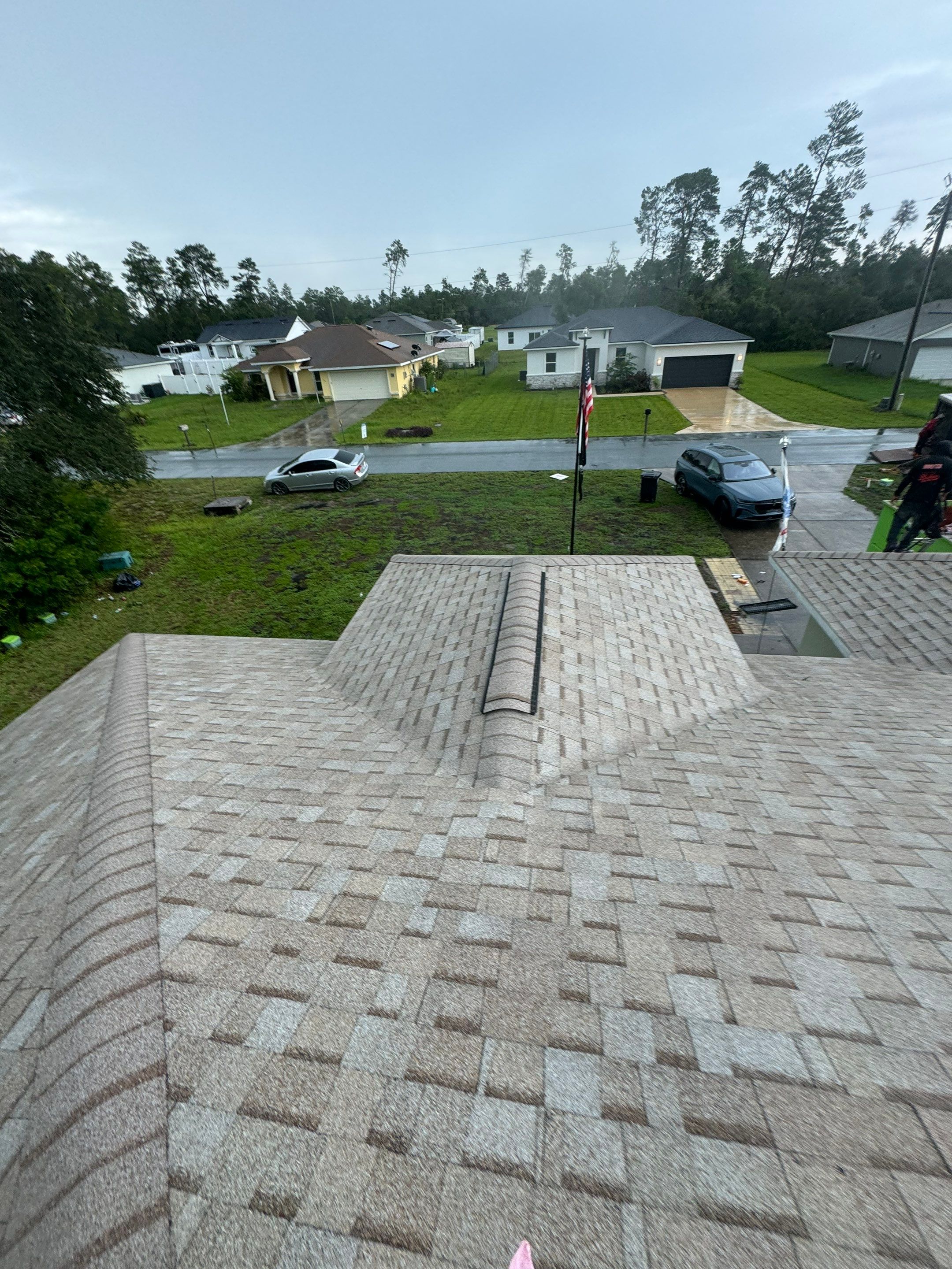 Amber Color Shingles on a new Ocala Reroof by Brehm Roofing
