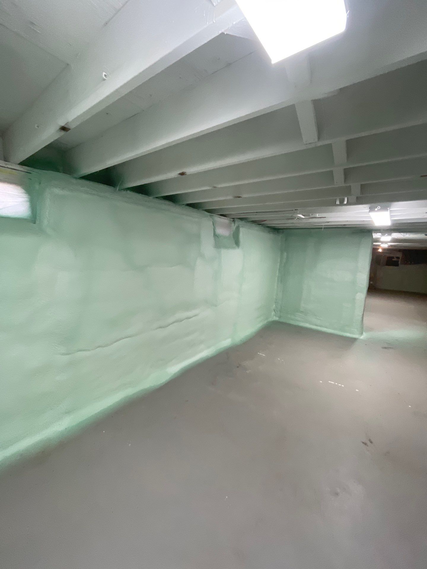 Basement Exterior Walls using Closed Cell Spray Foam by NYS Foam & Energy