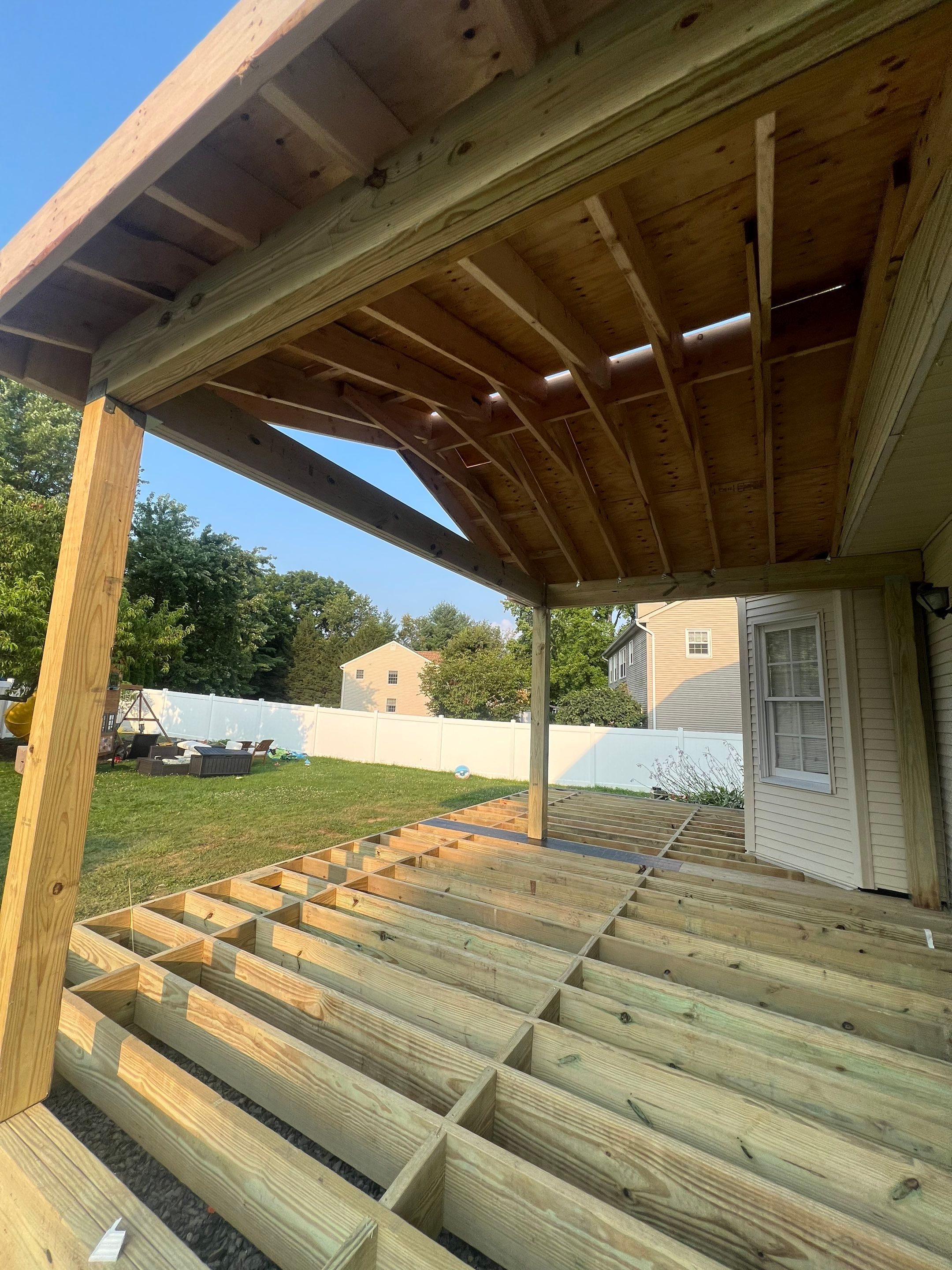 New deck and open porch Newton PA by deck guardian