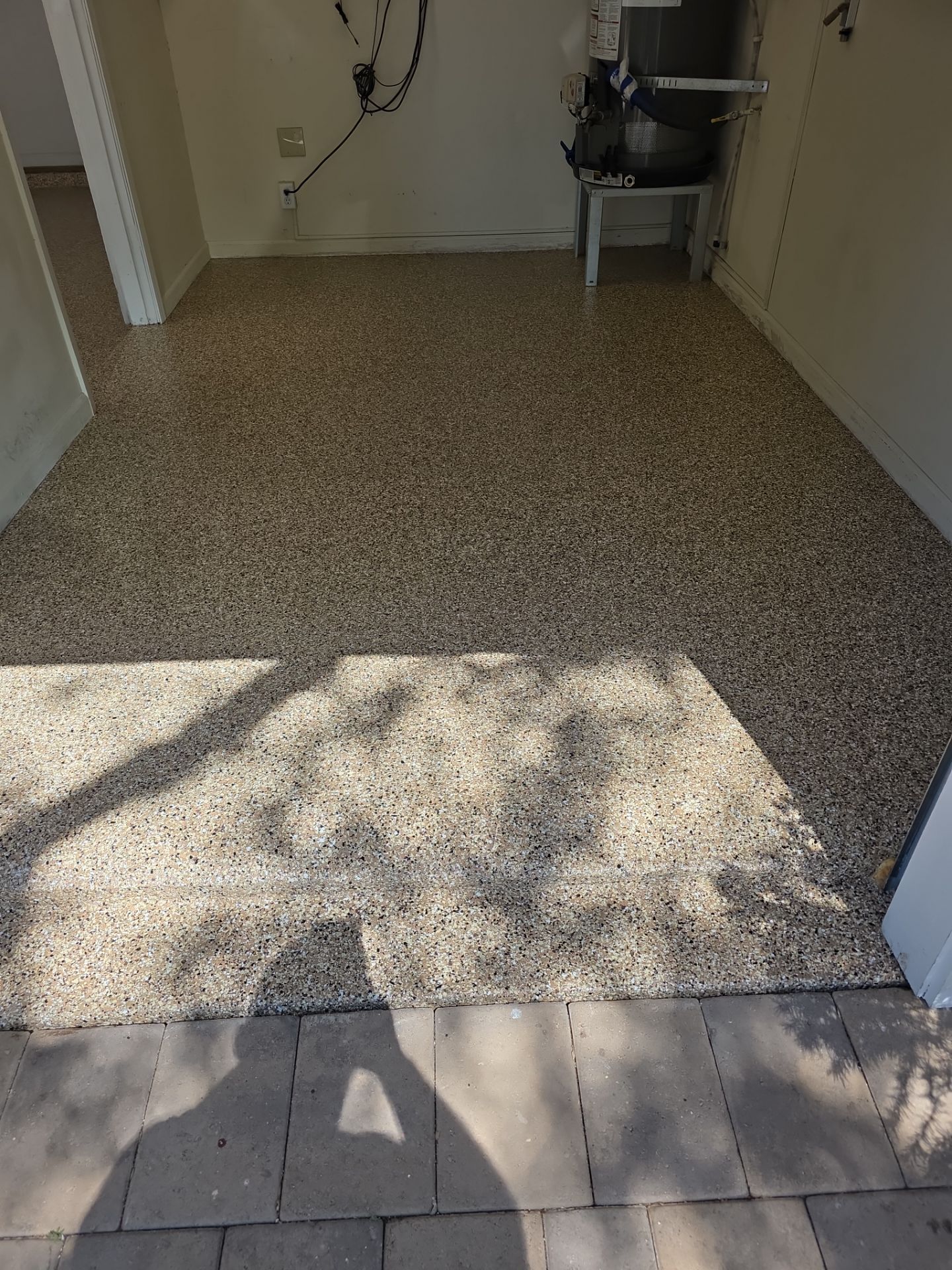 Atascadero Garage Floor Coating with Outback Simiron Decorative Chips by MGP Coatings